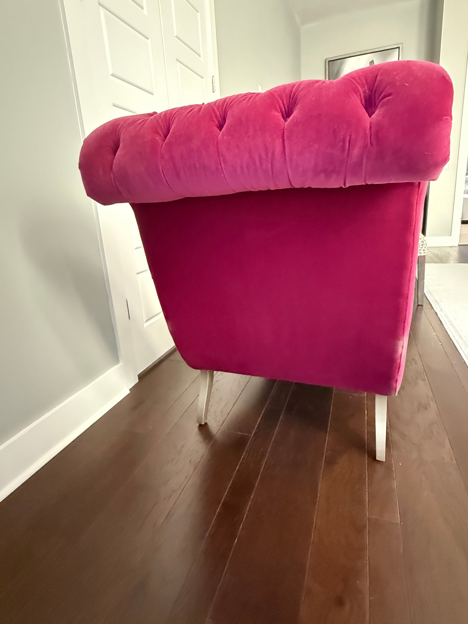 Ethan Allen Velvet Chaise Lounge - 2