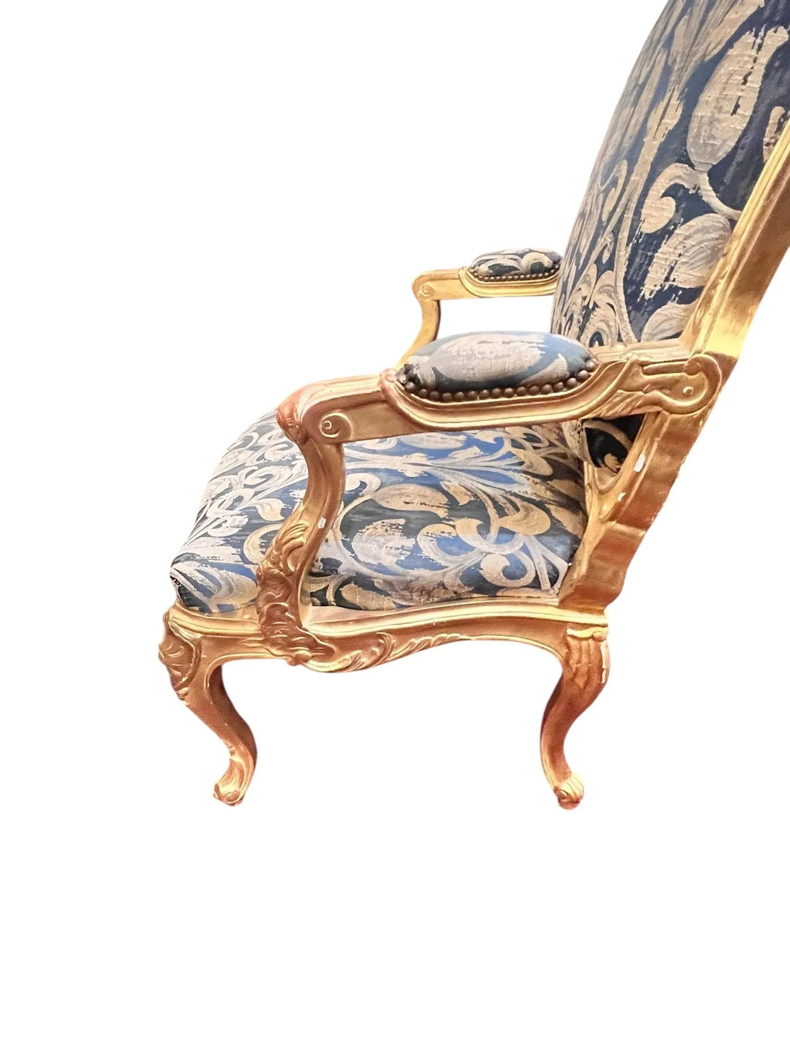 Mid 20th Century Pair of Louis XV Style Giltwood Fauteuil Chairs - 13