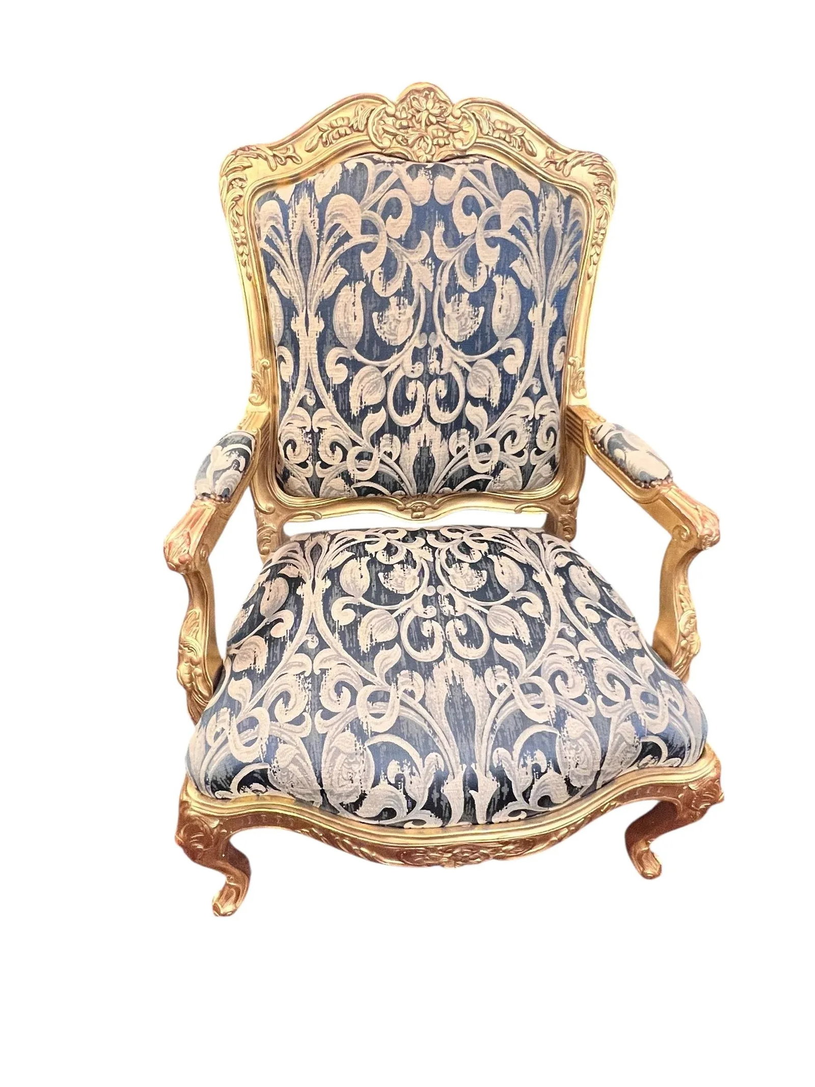 Mid 20th Century Pair of Louis XV Style Giltwood Fauteuil Chairs - 3