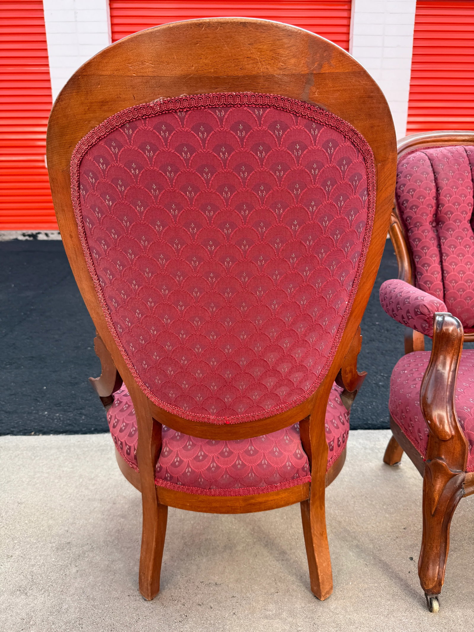 Pair of His/Hers Early 1900s Carved Wood Victorian Parlor Chairs - 13
