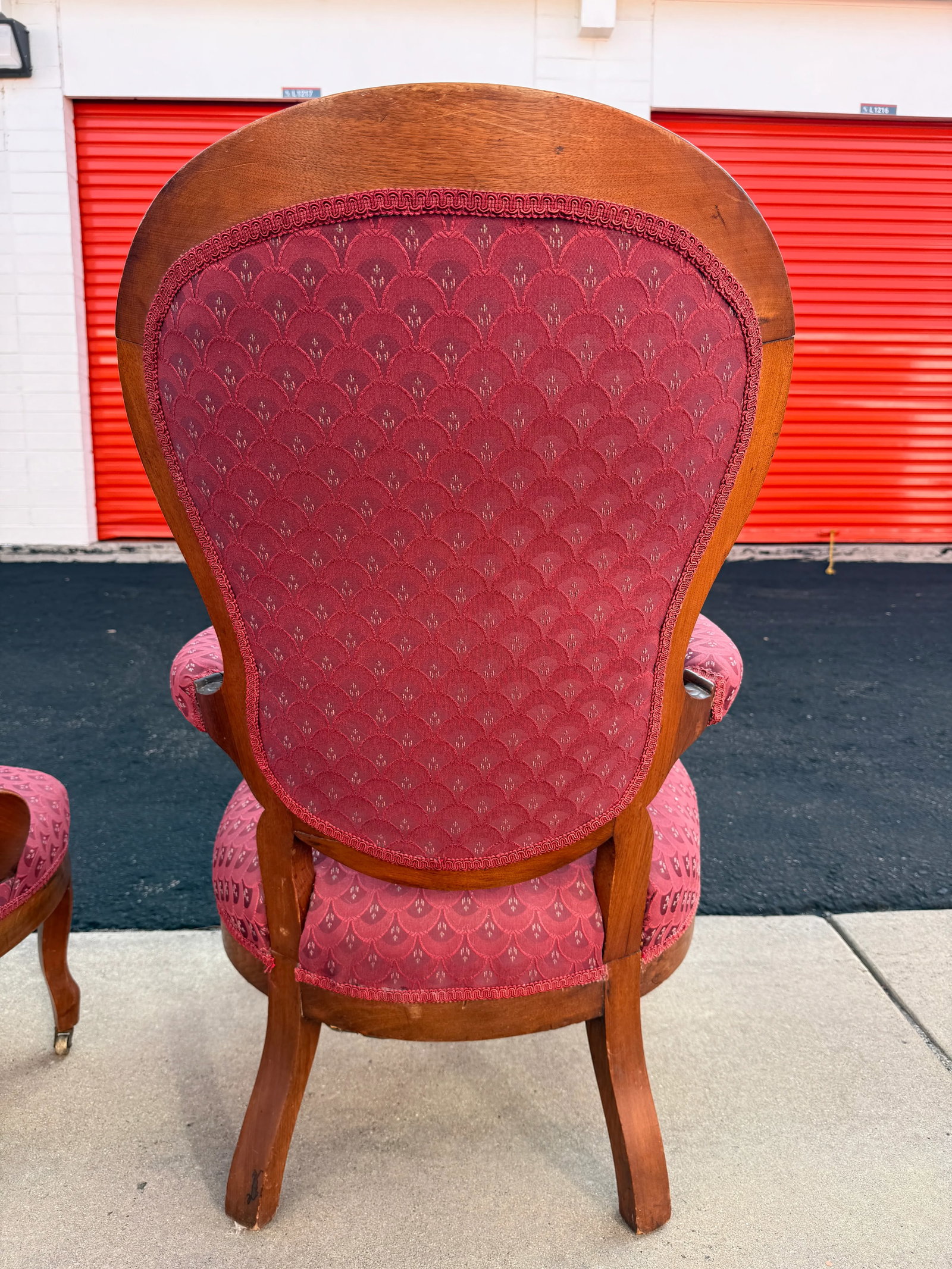 Pair of His/Hers Early 1900s Carved Wood Victorian Parlor Chairs - 14