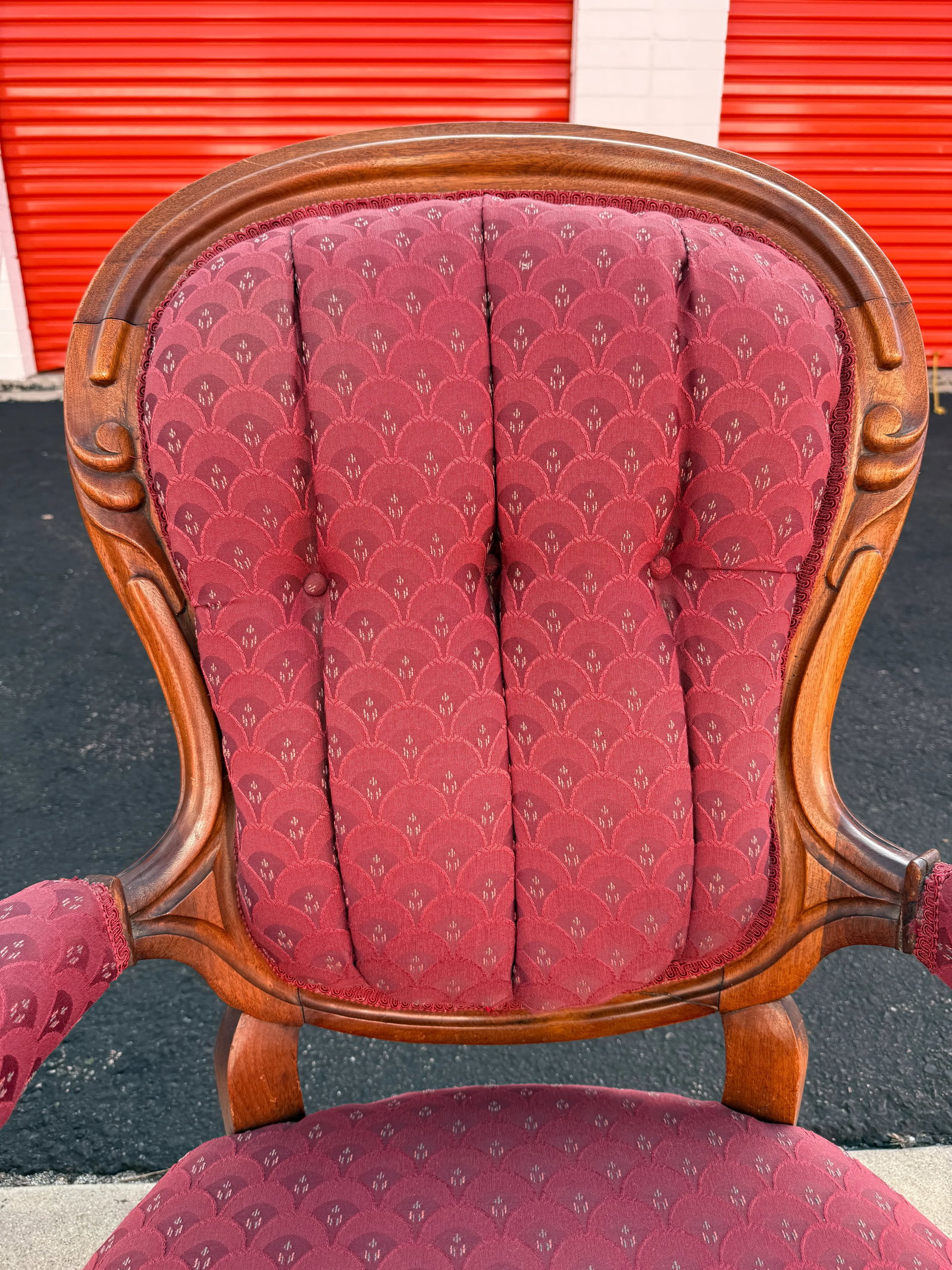 Pair of His/Hers Early 1900s Carved Wood Victorian Parlor Chairs - 6
