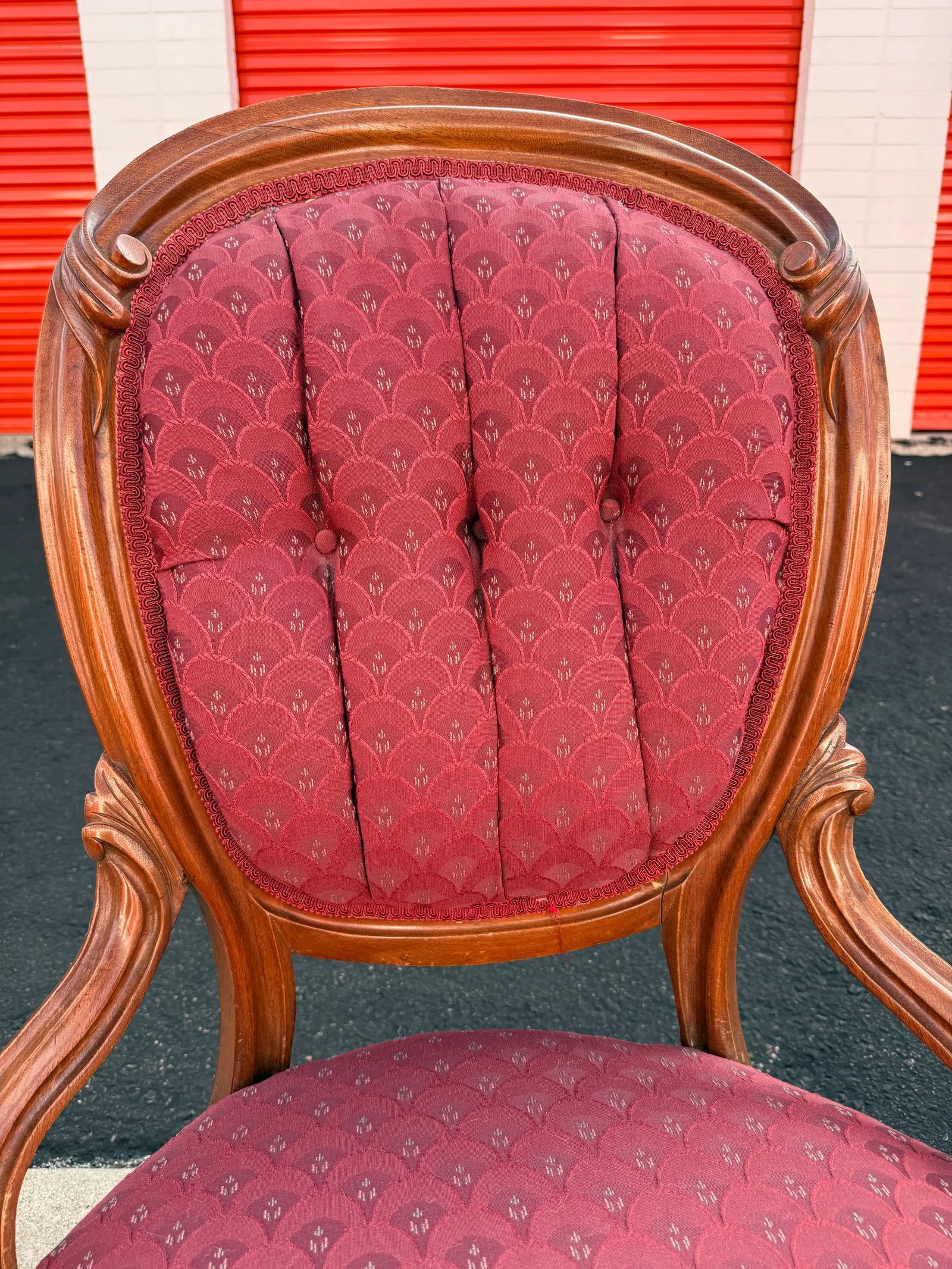 Pair of His/Hers Early 1900s Carved Wood Victorian Parlor Chairs - 7