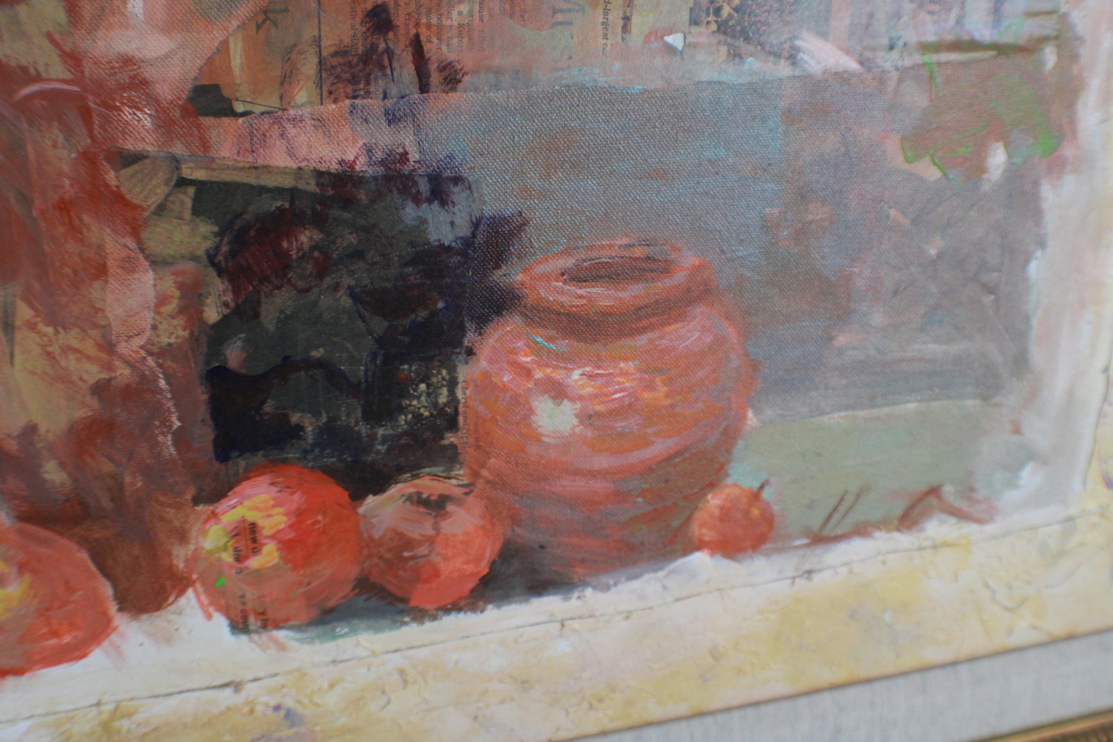 "Soft Melody" Woman Playing Flute Mixed Media Oil Painting Signed Hua Chen - 4
