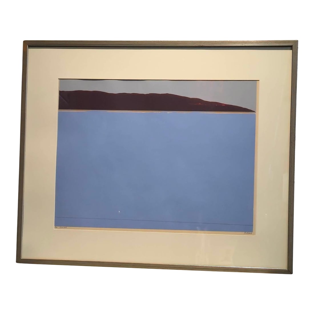Steve Poleskie Artist Signed Color Serigraph Print 1968 Chiron Press Minimalist Contemporary Semi-Ab: Rare modern abstract Stephen Poleskie color serigraph, SEAWANE (Blue with Gray), circa 1968 screen printed at Chiron Press, hand-signed by artist and numbered in pencil, Edition 28/33, image size 25