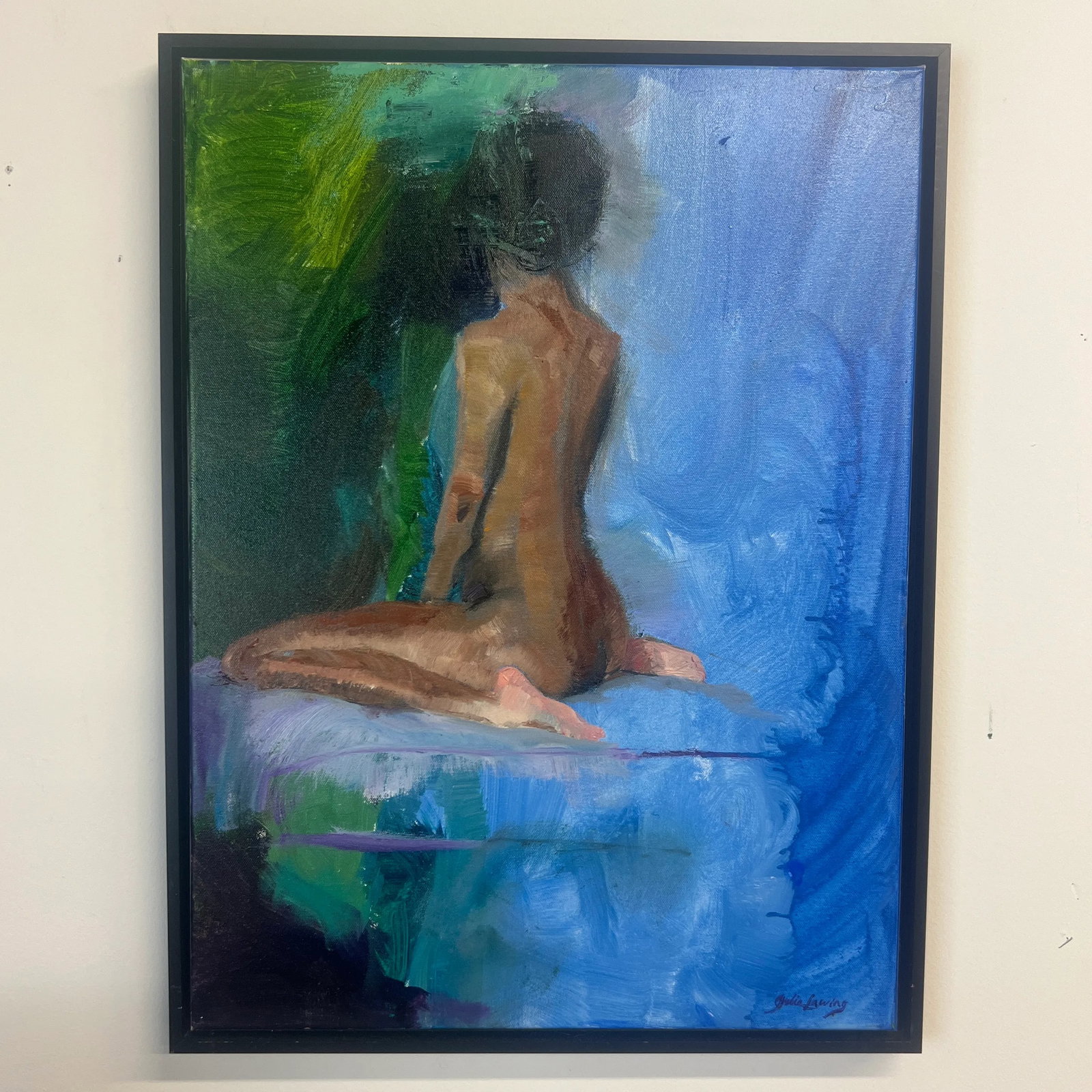 Rhapsody in Blue, Original Contemporary Figure Painting by Julia Lawing - 2