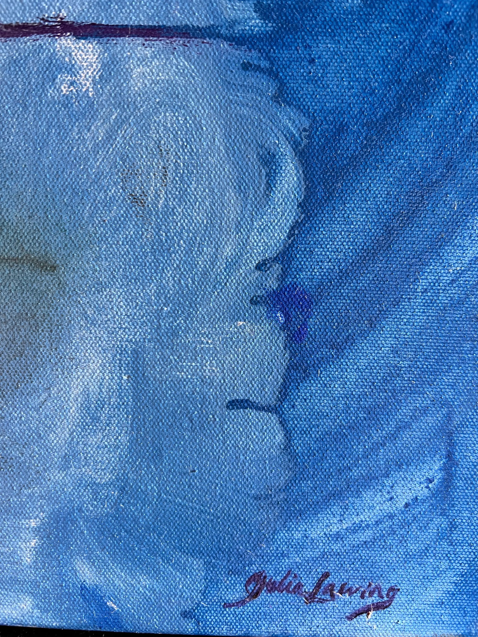 Rhapsody in Blue, Original Contemporary Figure Painting by Julia Lawing - 3