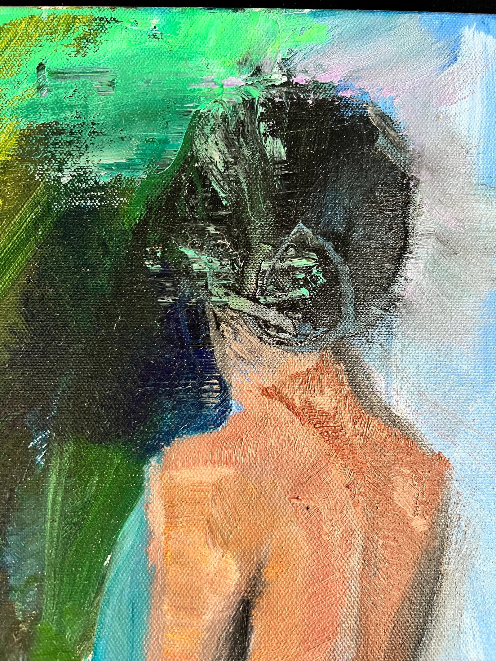 Rhapsody in Blue, Original Contemporary Figure Painting by Julia Lawing - 4