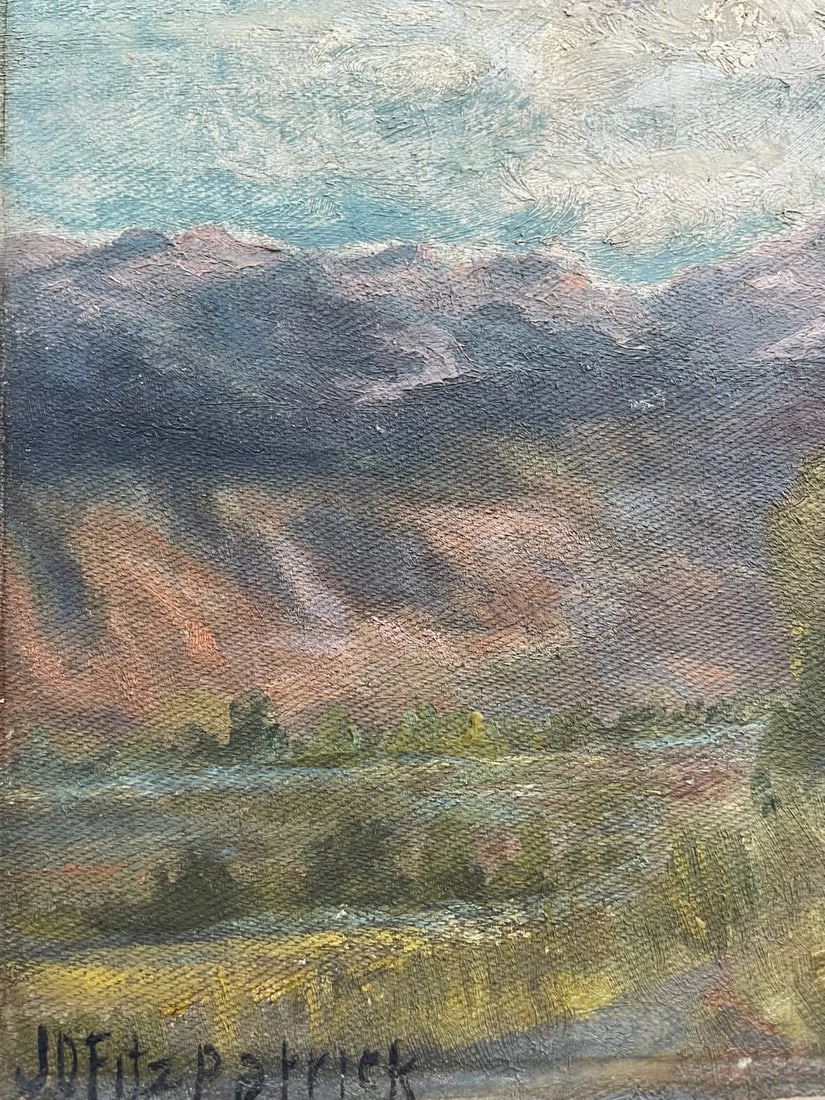 Jd Fitzpatrick Landscape Painting Oil on Panel Original Frame - 3
