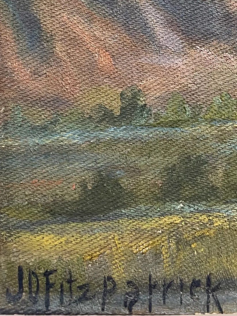 Jd Fitzpatrick Landscape Painting Oil on Panel Original Frame - 4