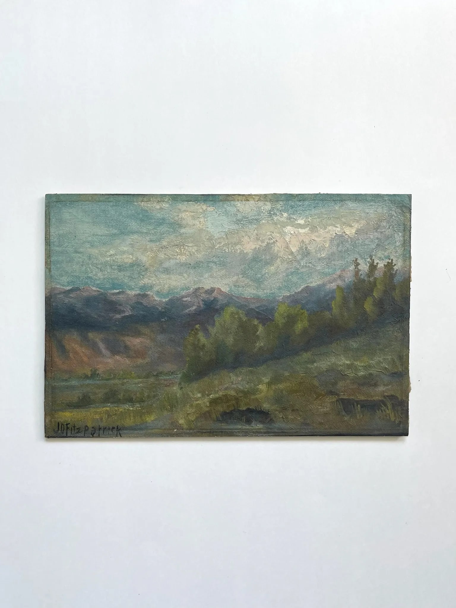 Jd Fitzpatrick Landscape Painting Oil on Panel Original Frame - 7