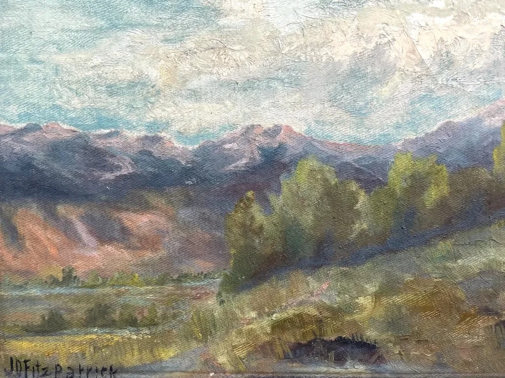Jd Fitzpatrick Landscape Painting Oil on Panel Original Frame - 8