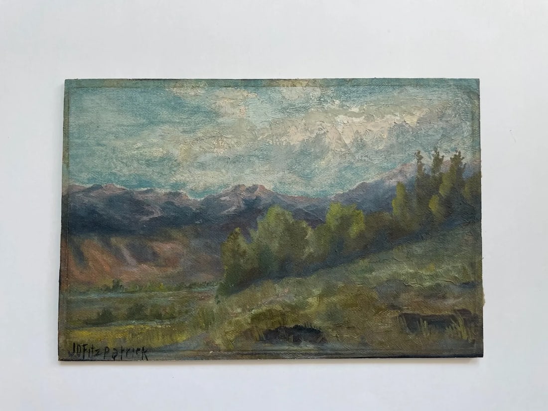 Jd Fitzpatrick Landscape Painting Oil on Panel Original Frame - 9