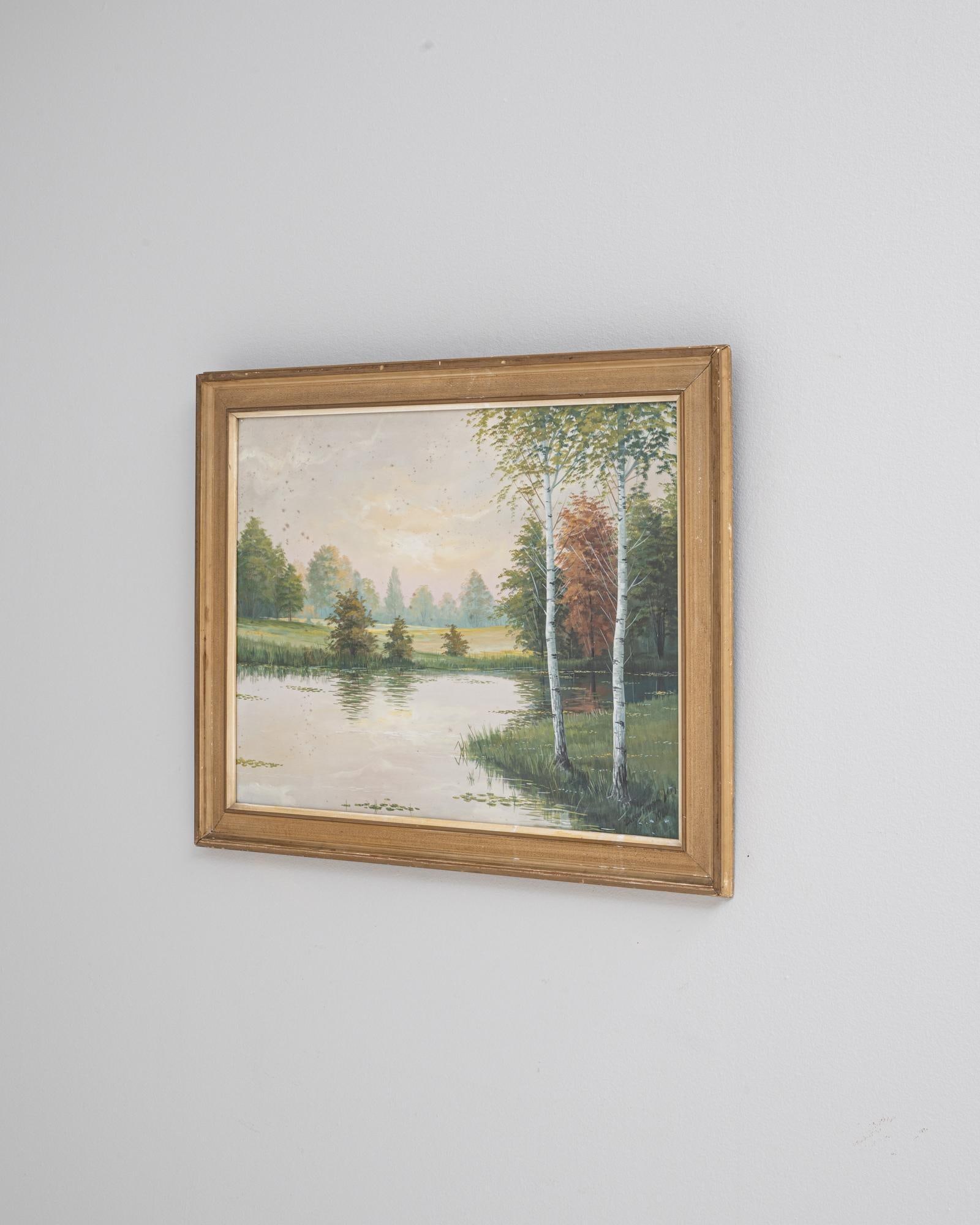 20th Century French Landscape Painting With Gilded Wood Frame - 4