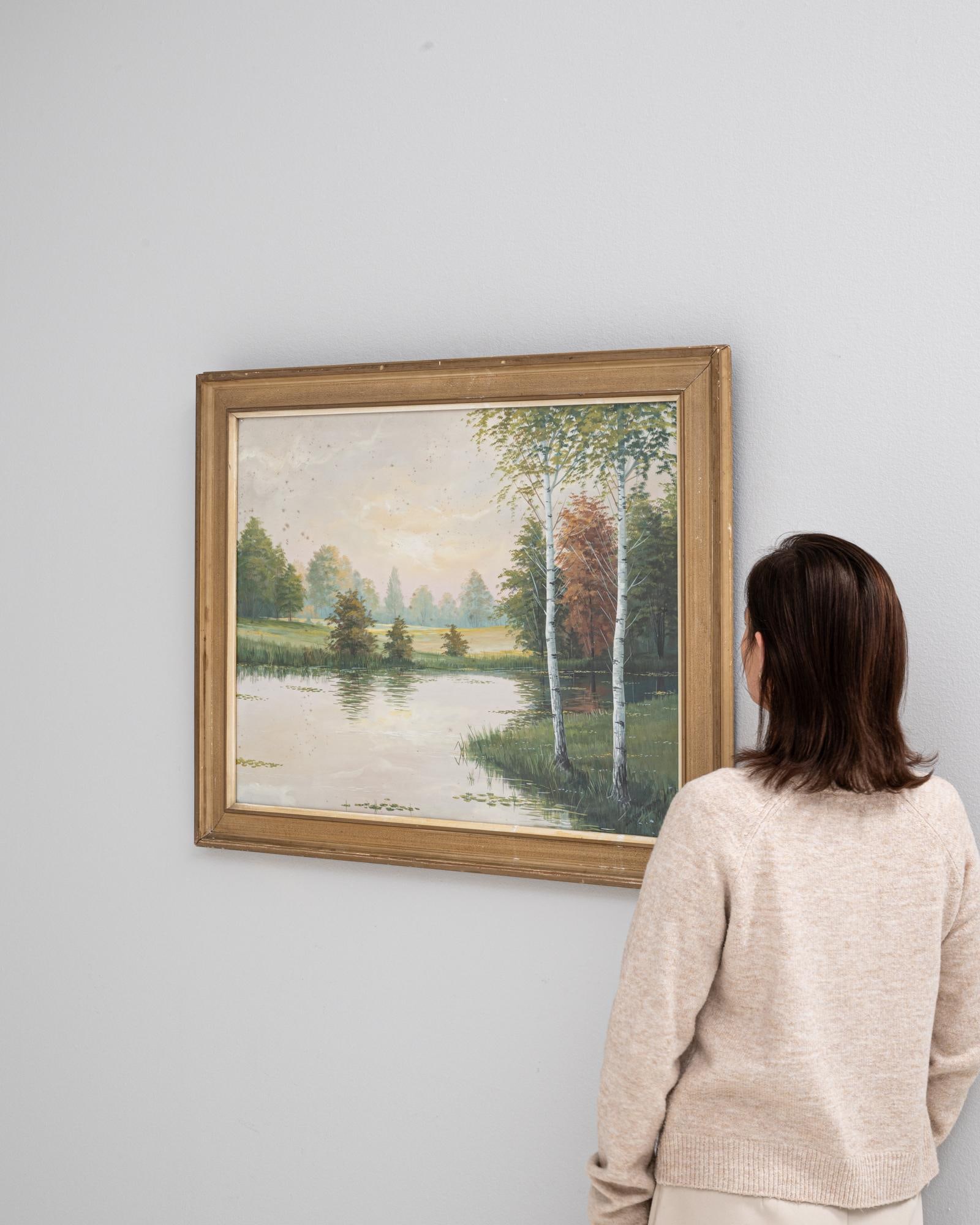 20th Century French Landscape Painting With Gilded Wood Frame - 5