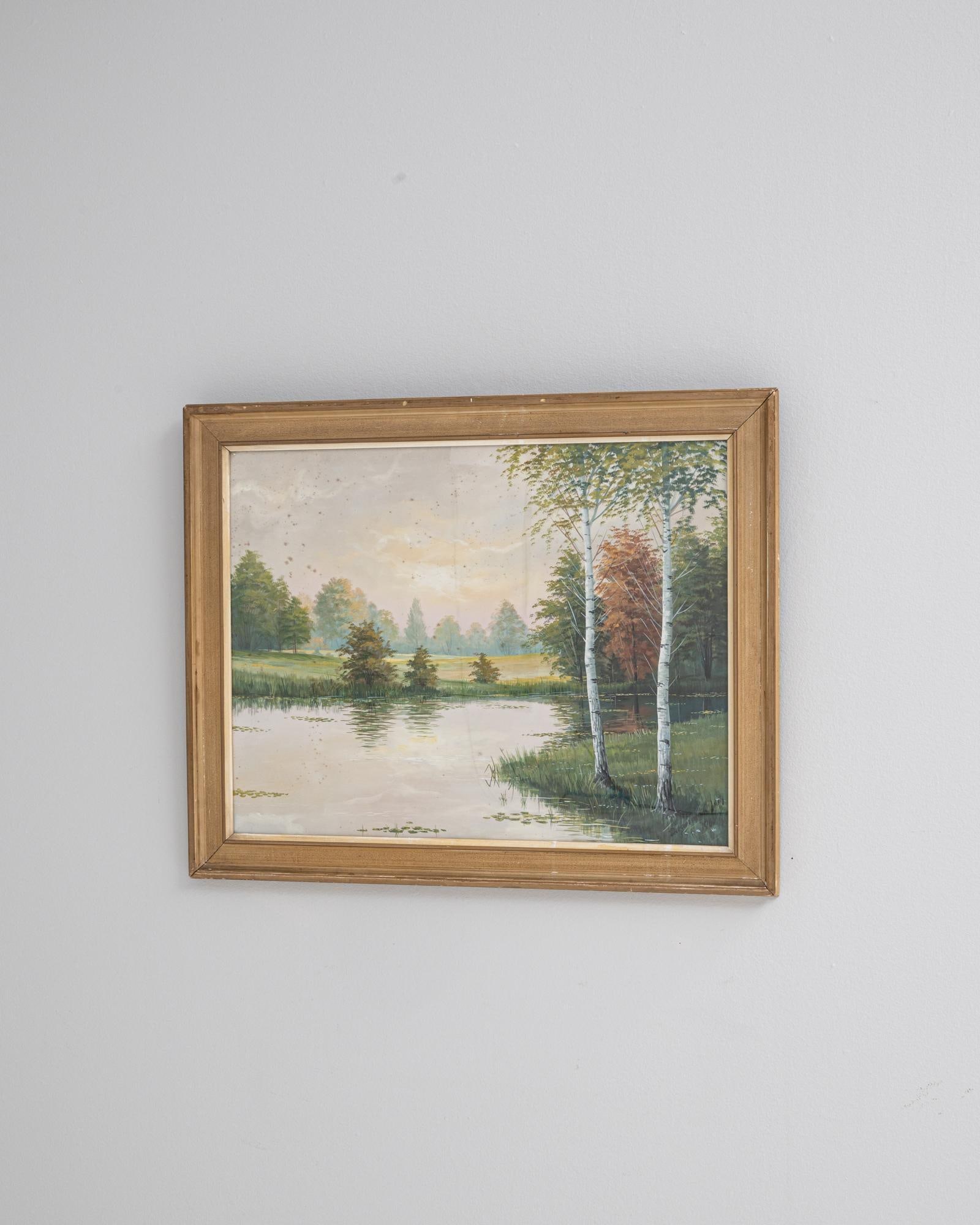 20th Century French Landscape Painting With Gilded Wood Frame - 6