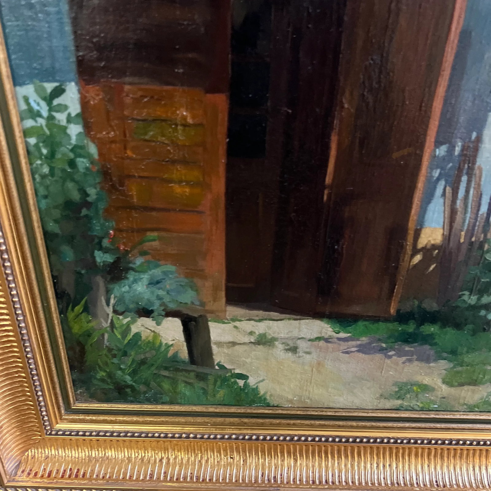 Oil on Canvas by Hungarian Artist Romek Arpad (1883-1960) Framed Signed Village Home - 11