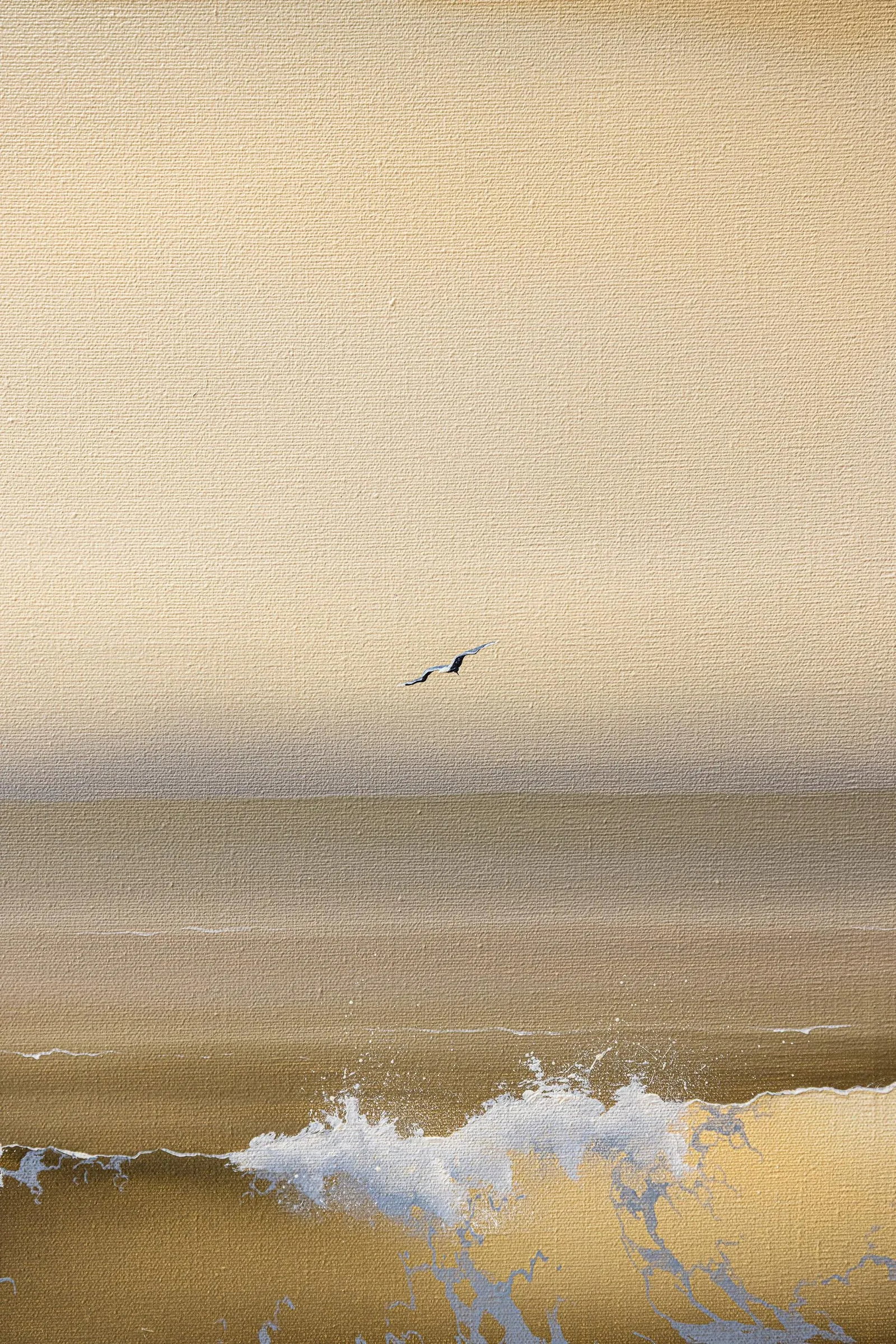 Vintage Original Inge Saastad Triptych Paintings 1970s Signed Coastal Seascape - Three Pieces - 3