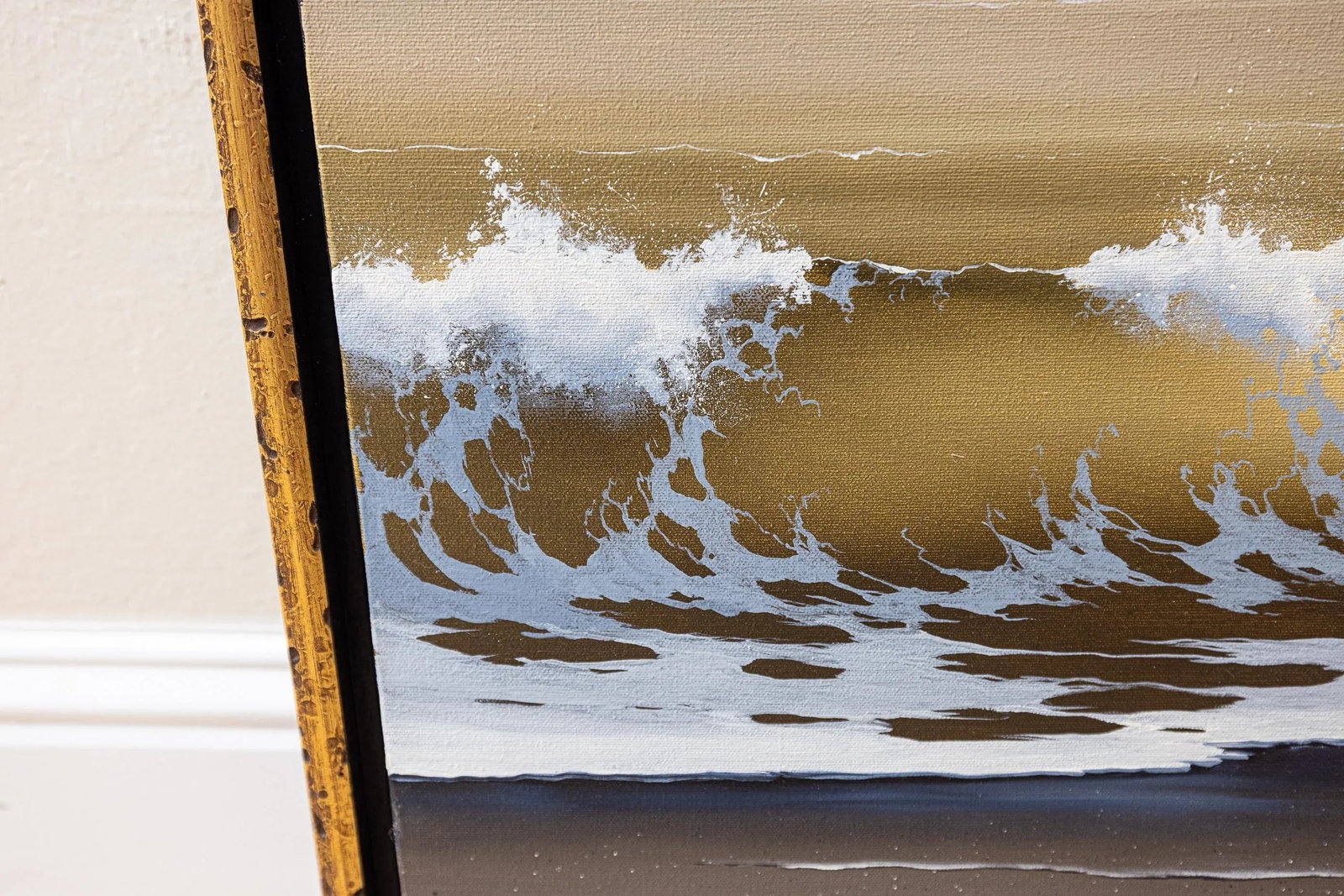 Vintage Original Inge Saastad Triptych Paintings 1970s Signed Coastal Seascape - Three Pieces - 5