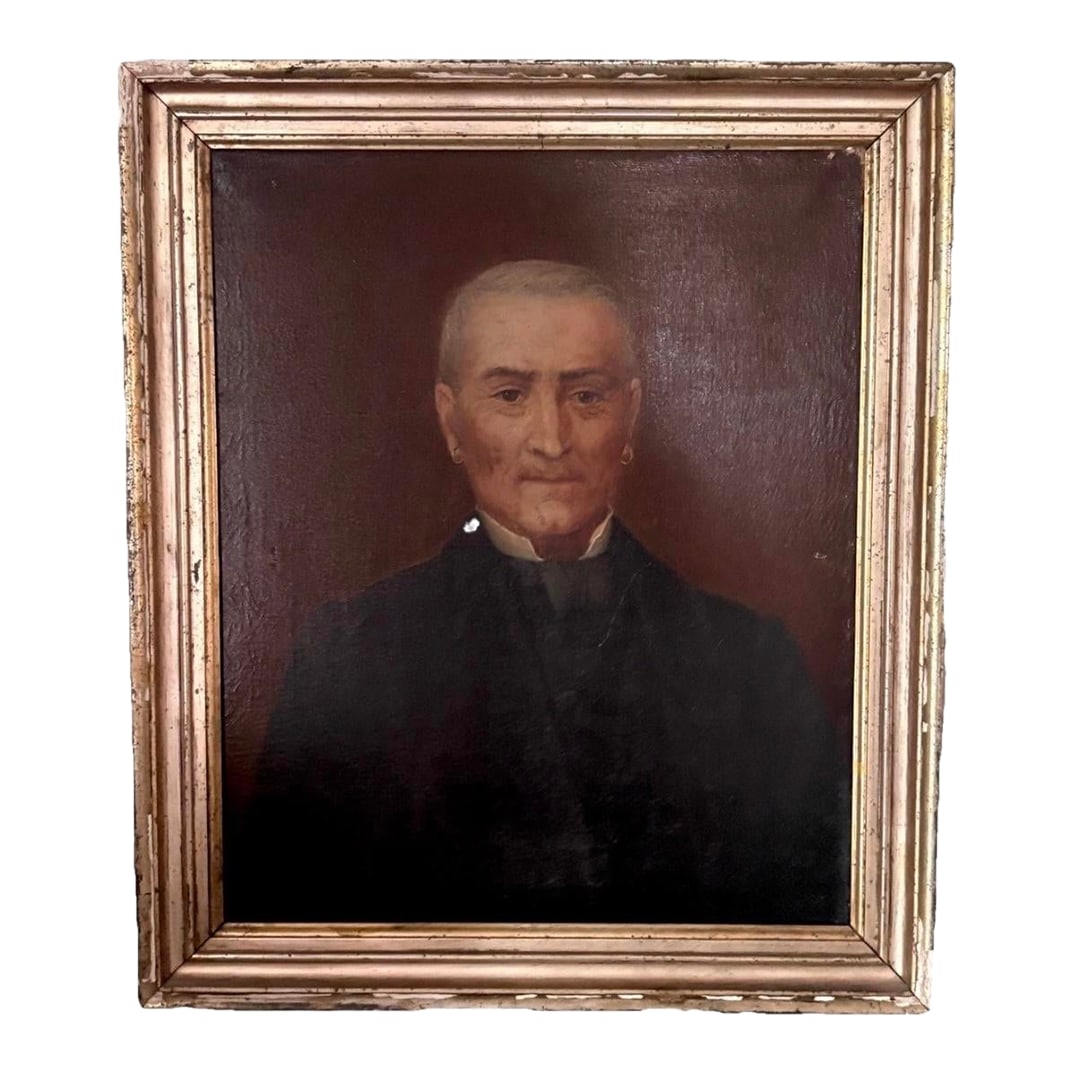Late-18th Century Dutch School Portrait Oil on Canvas Painting: A rather unique Dutch School portrait of a privateer, circa 1780. Gold hoop earrings fell in and out of vogue over the 17th and early 18th centuries, especially amongst privateers and merchants who ow