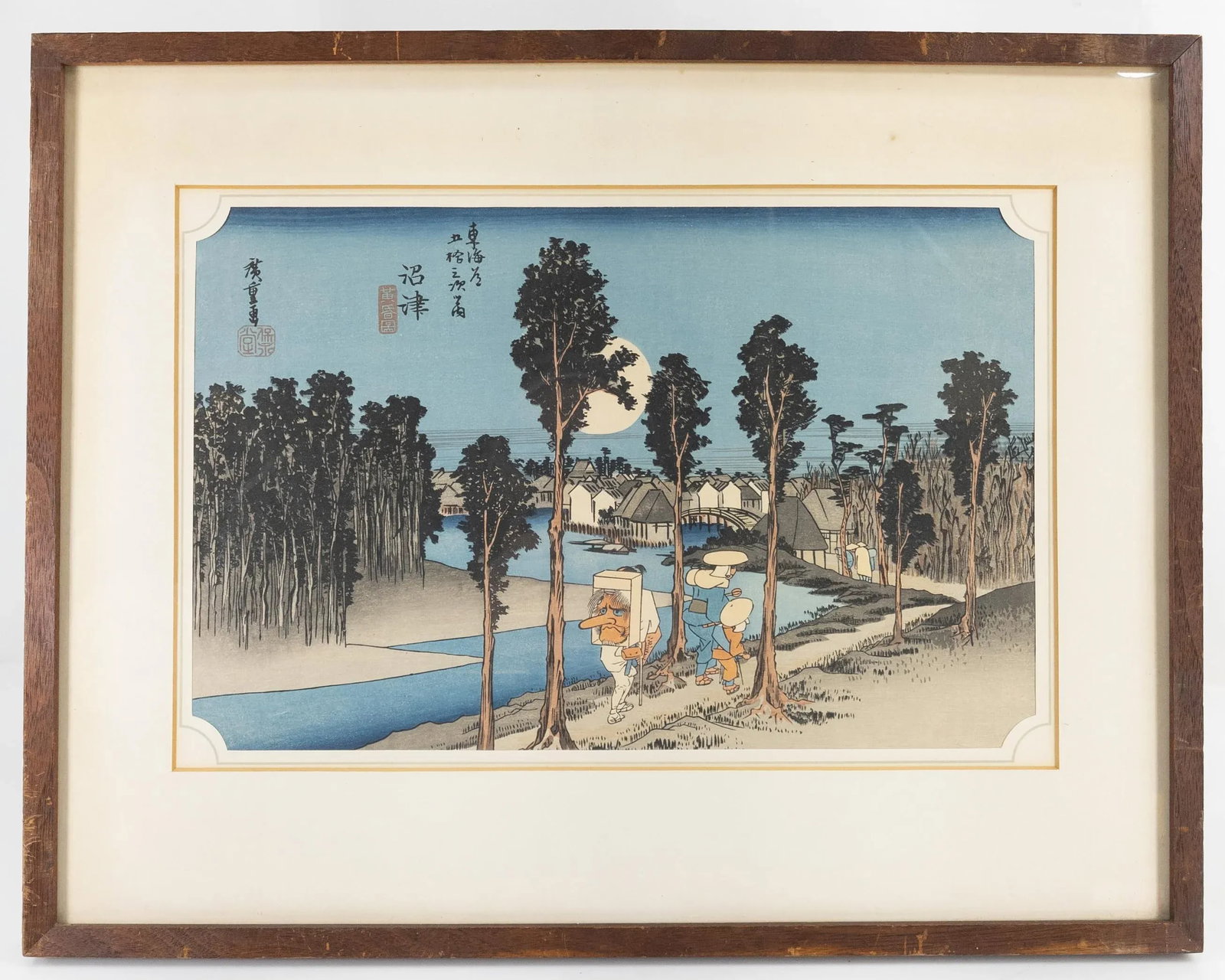 Mid 20th Century Japanese Woodblock Print After Hiroshige, Framed - 12