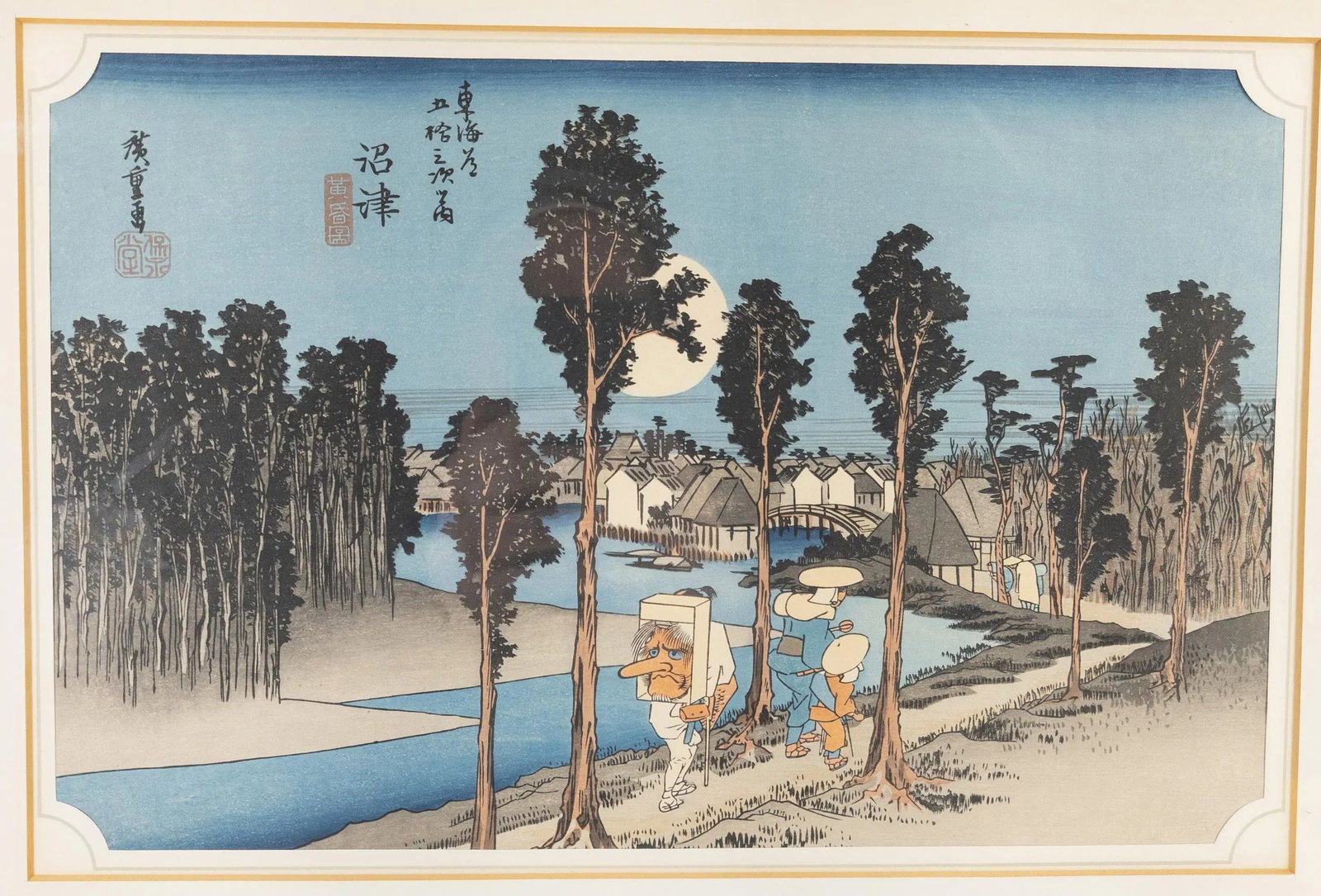 Mid 20th Century Japanese Woodblock Print After Hiroshige, Framed - 4