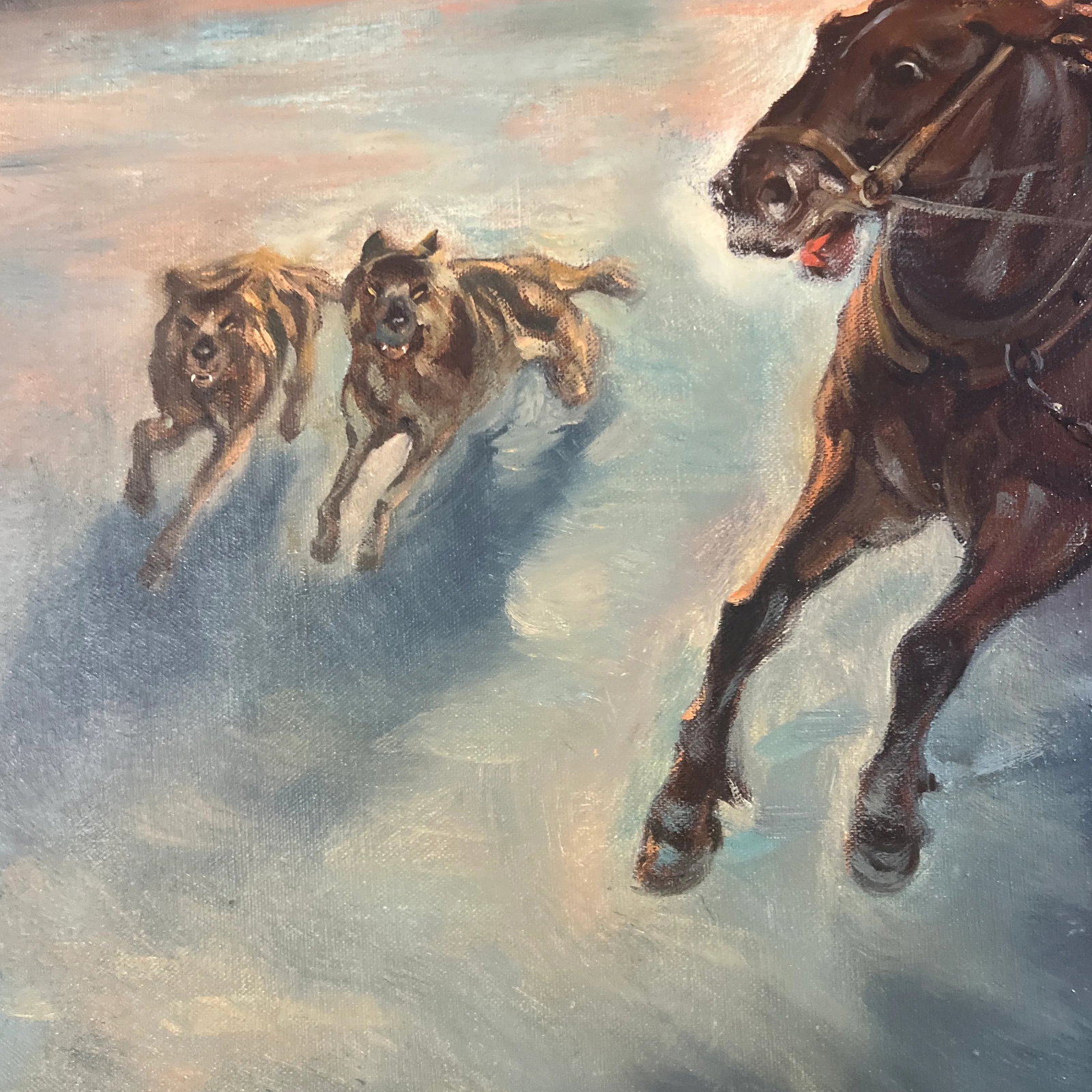 20Th Century Oil on Canvas by European School by Polish Artist Jaroslav Kamich ( b.1929) Horsemen in - 5