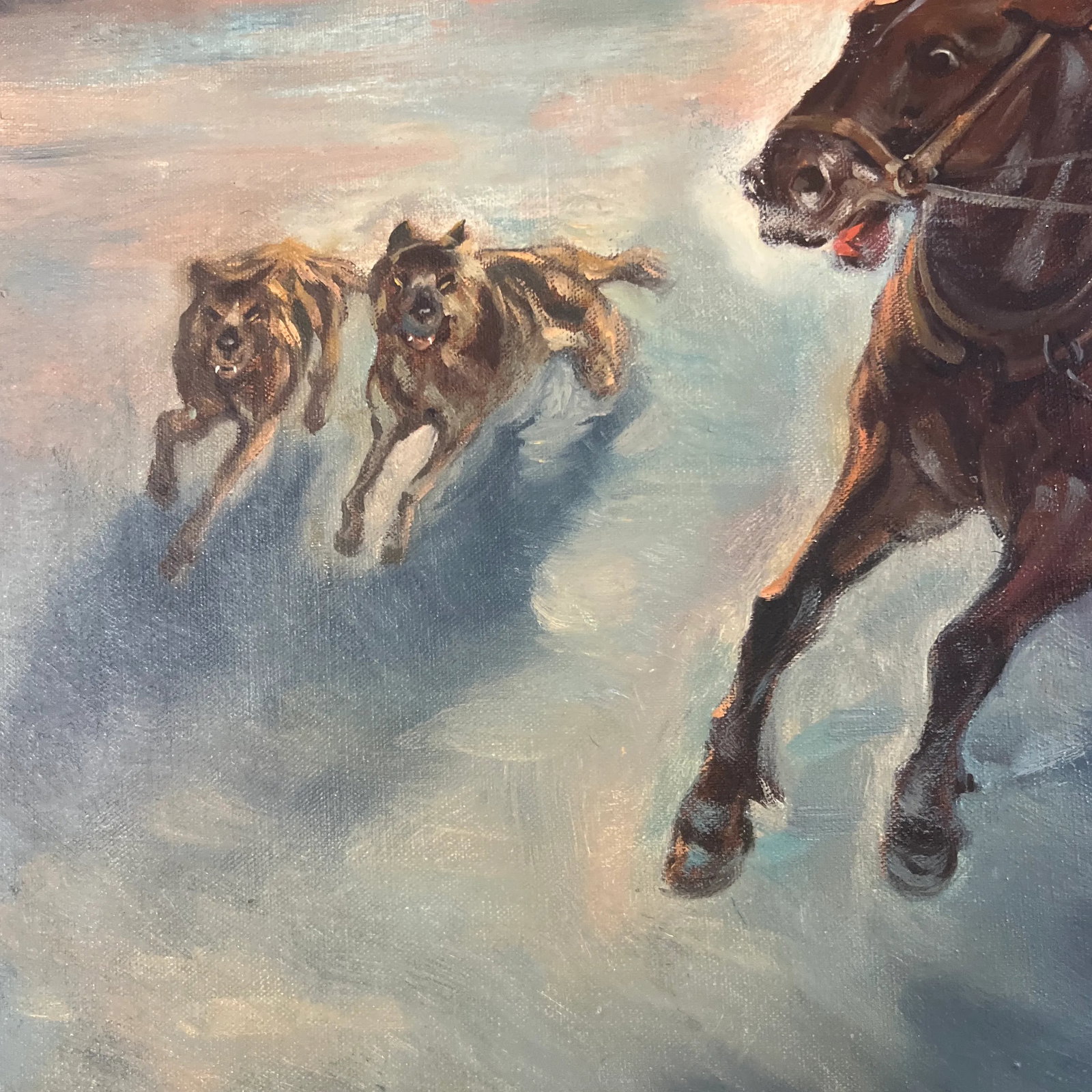 20Th Century Oil on Canvas by European School by Polish Artist Jaroslav Kamich ( b.1929) Horsemen in - 6