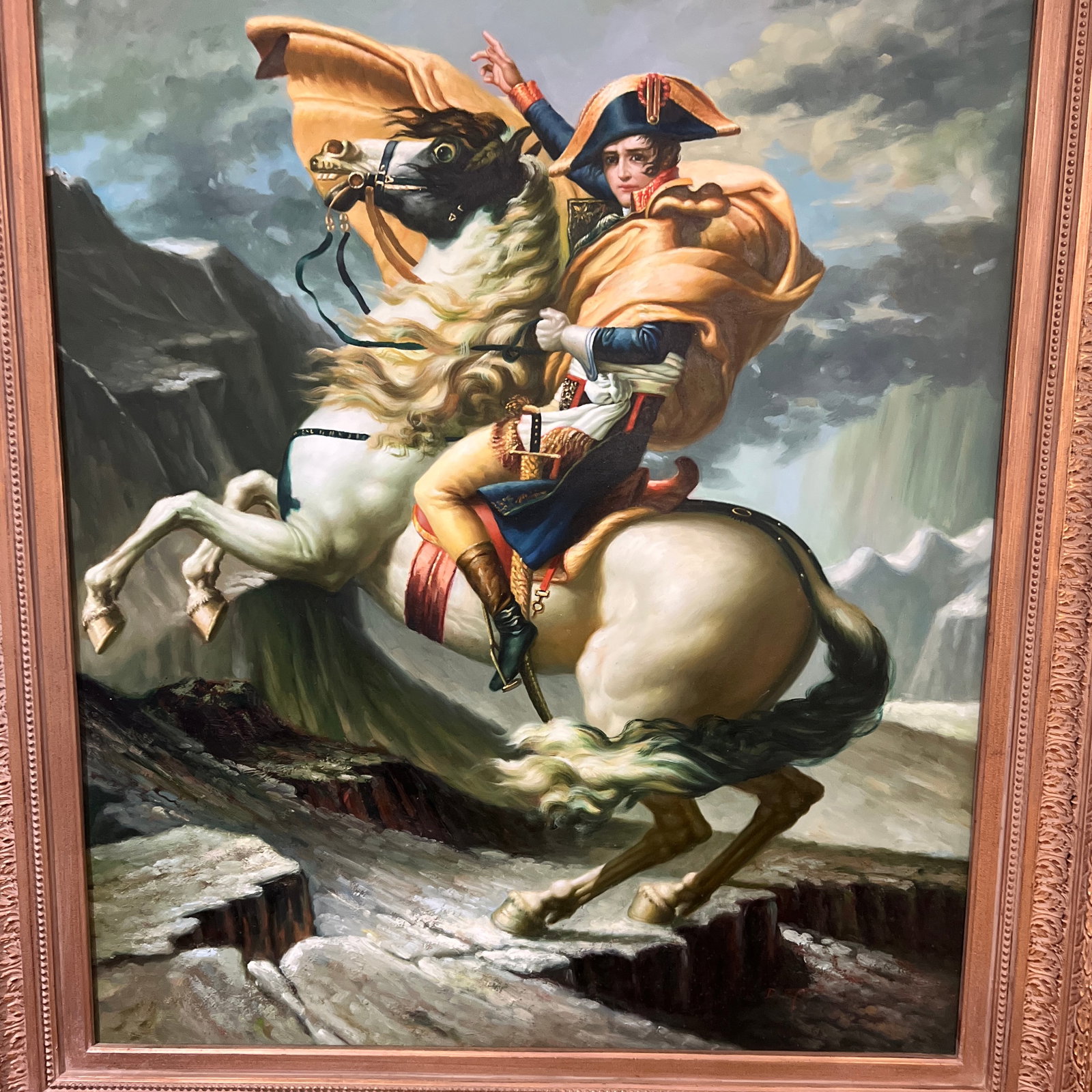 Oil on Canvas Hand Painted Signed Framed Reproduction of a Jacques-Louis David Painting Originally C - 3