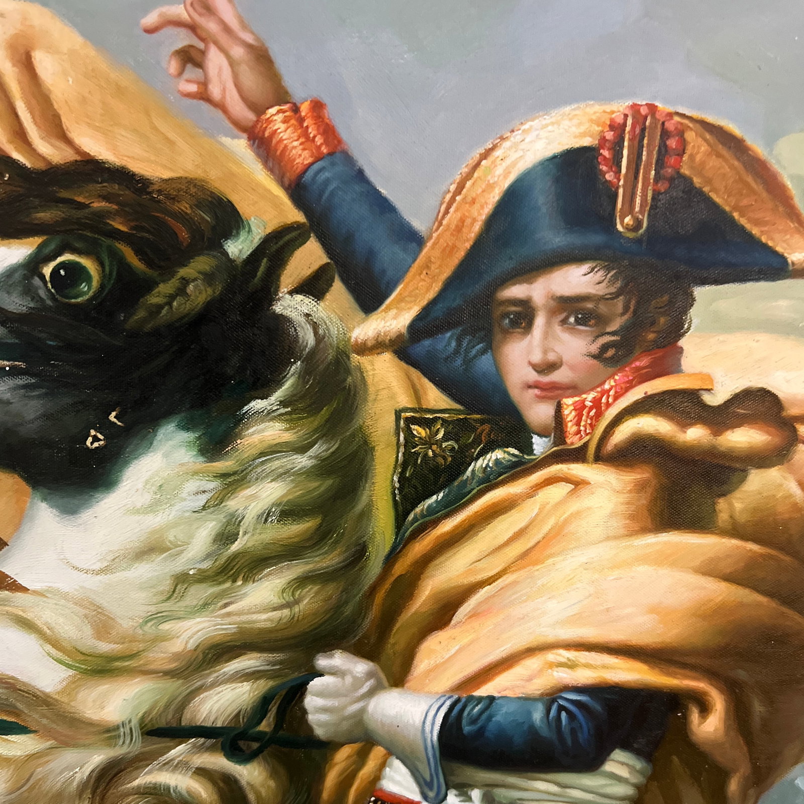 Oil on Canvas Hand Painted Signed Framed Reproduction of a Jacques-Louis David Painting Originally C - 4
