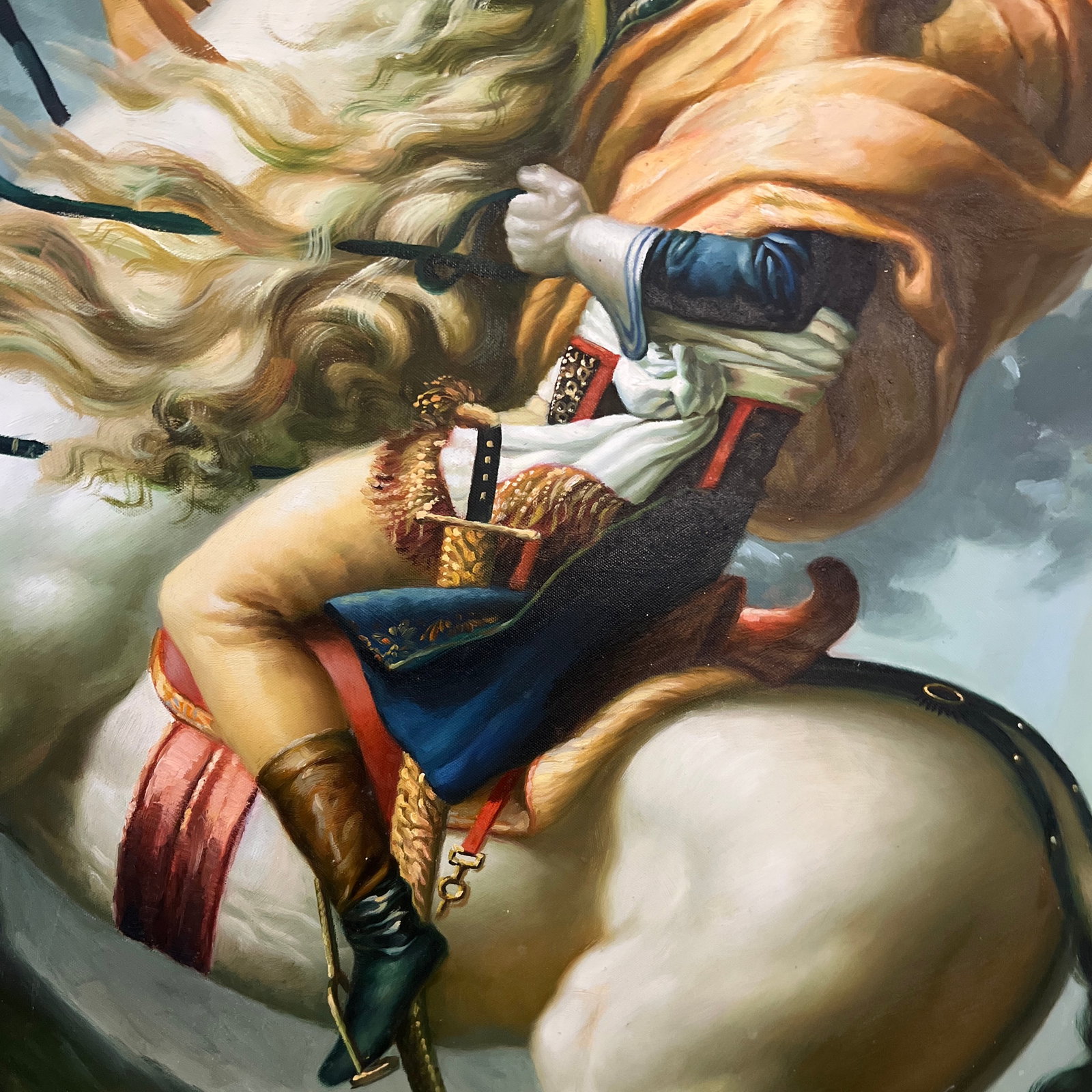 Oil on Canvas Hand Painted Signed Framed Reproduction of a Jacques-Louis David Painting Originally C - 5