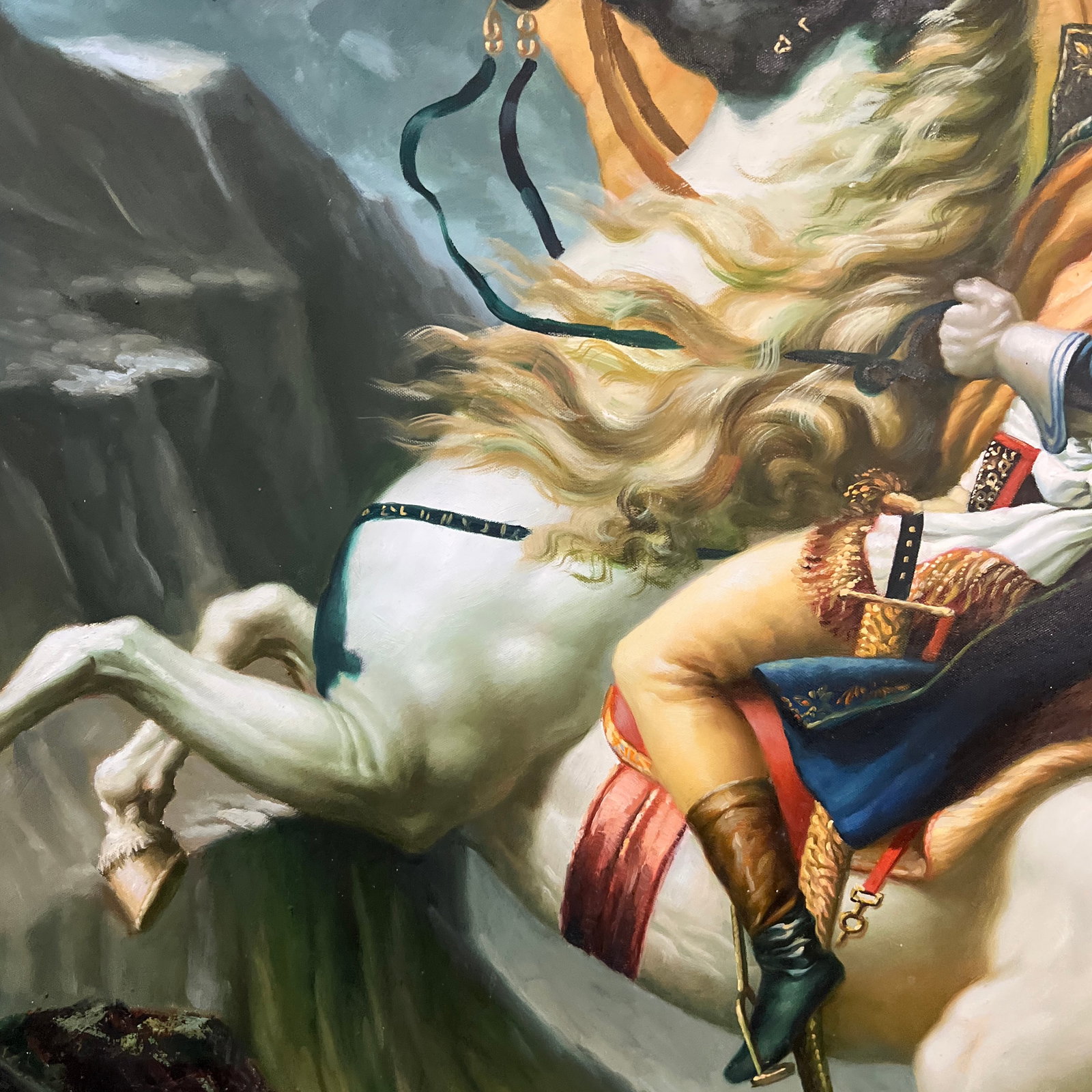 Oil on Canvas Hand Painted Signed Framed Reproduction of a Jacques-Louis David Painting Originally C - 6