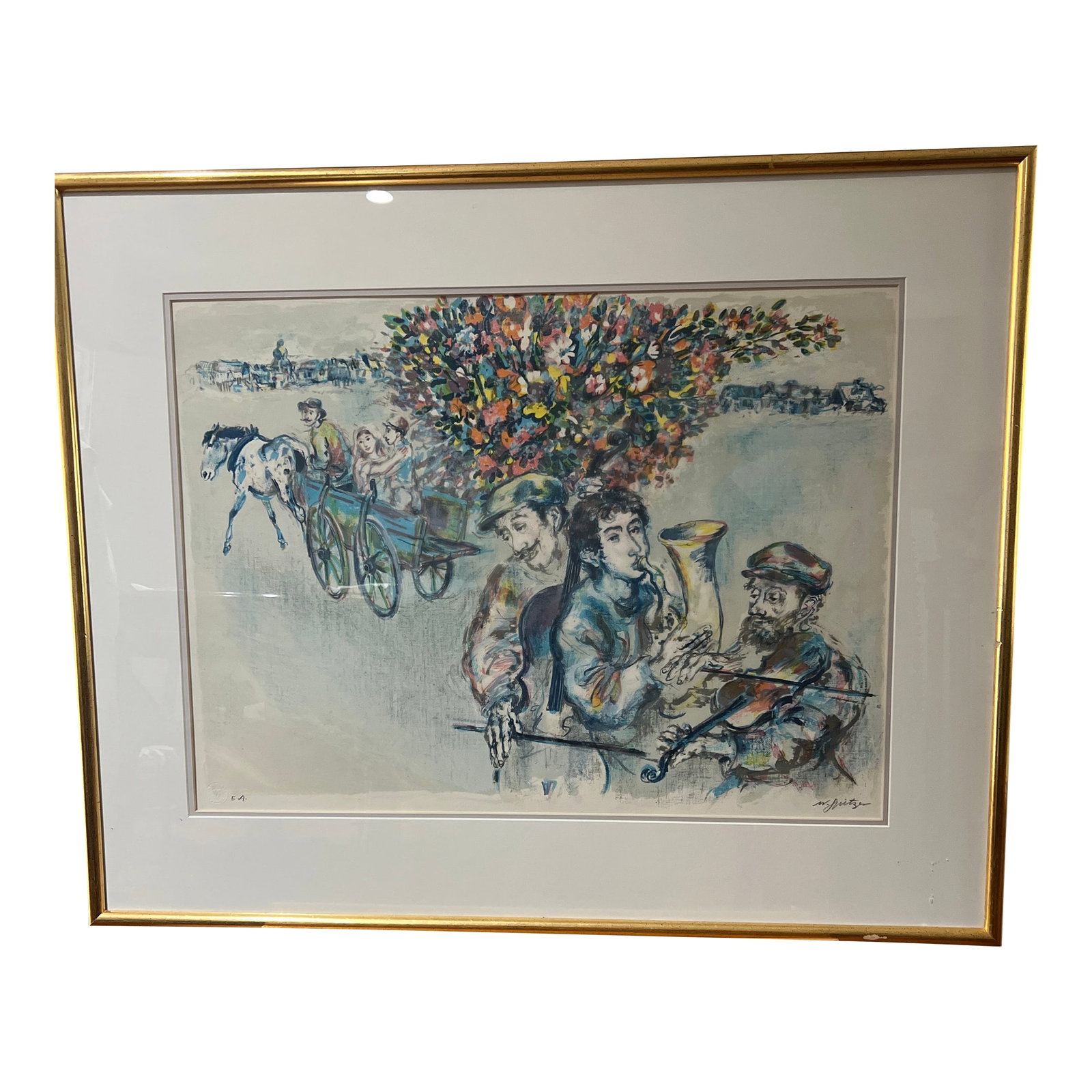 20th Century Art by Walter Spitzer (Polish 1927-2021), Musicians, Artists Proof Lithograph in Color, (1 of 9)