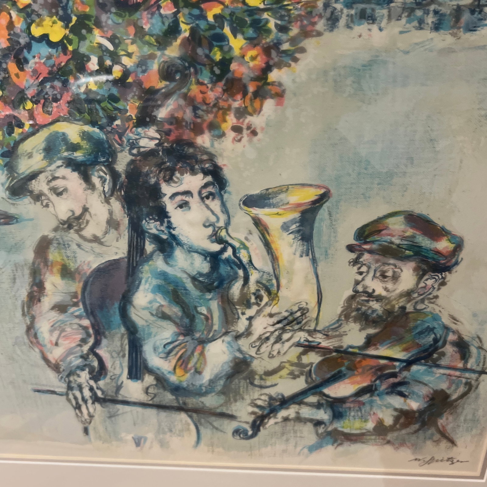 20th Century Art by Walter Spitzer (Polish 1927-2021), Musicians, Artists Proof Lithograph in Color, - 6