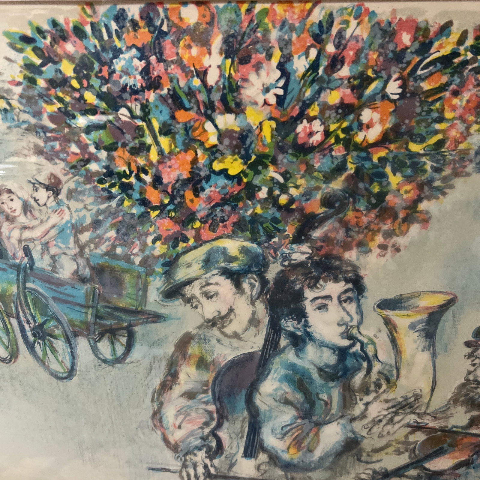 20th Century Art by Walter Spitzer (Polish 1927-2021), Musicians, Artists Proof Lithograph in Color, - 8