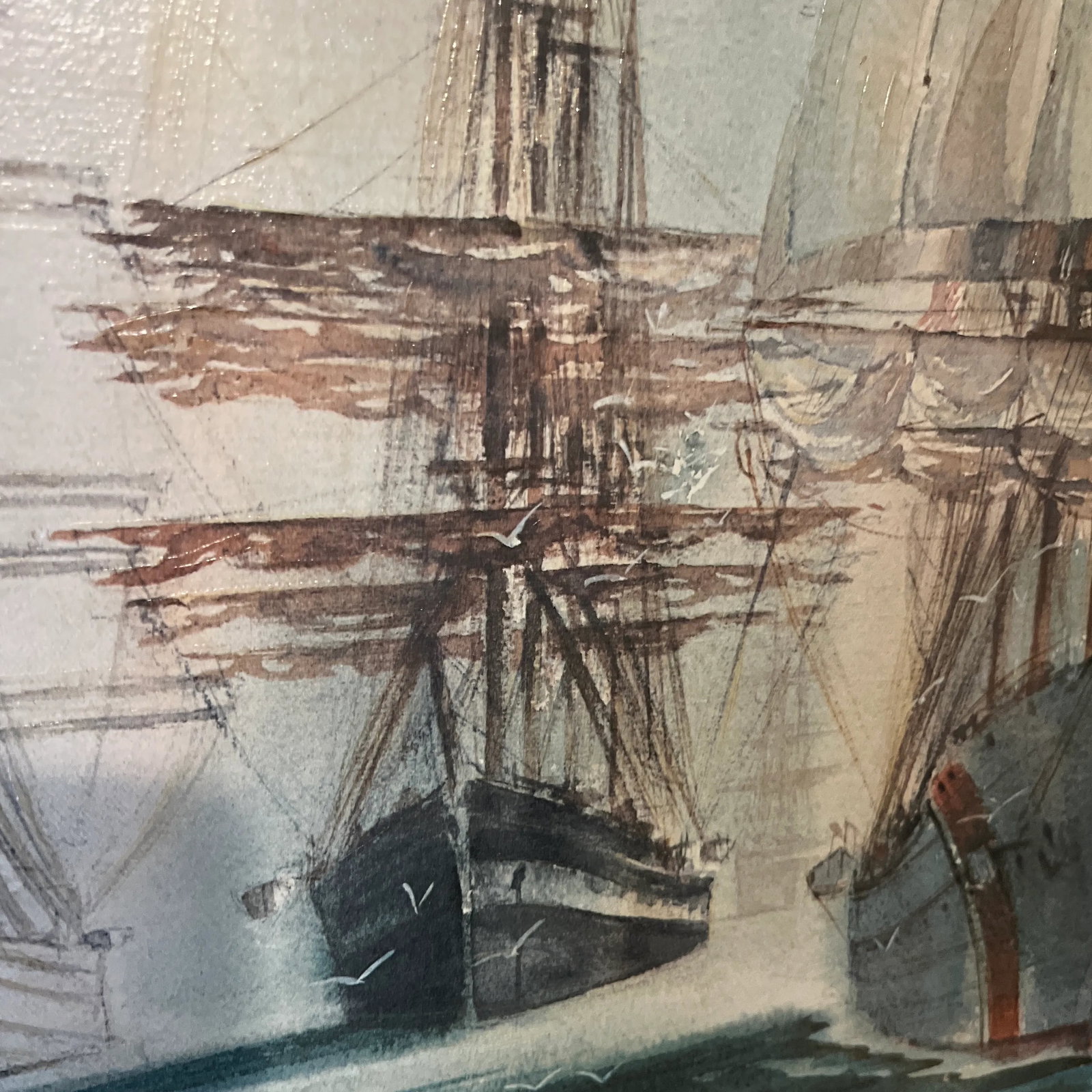 20 Th Century Oil on Canvas American School Framed Signed Sailing Ships - 11