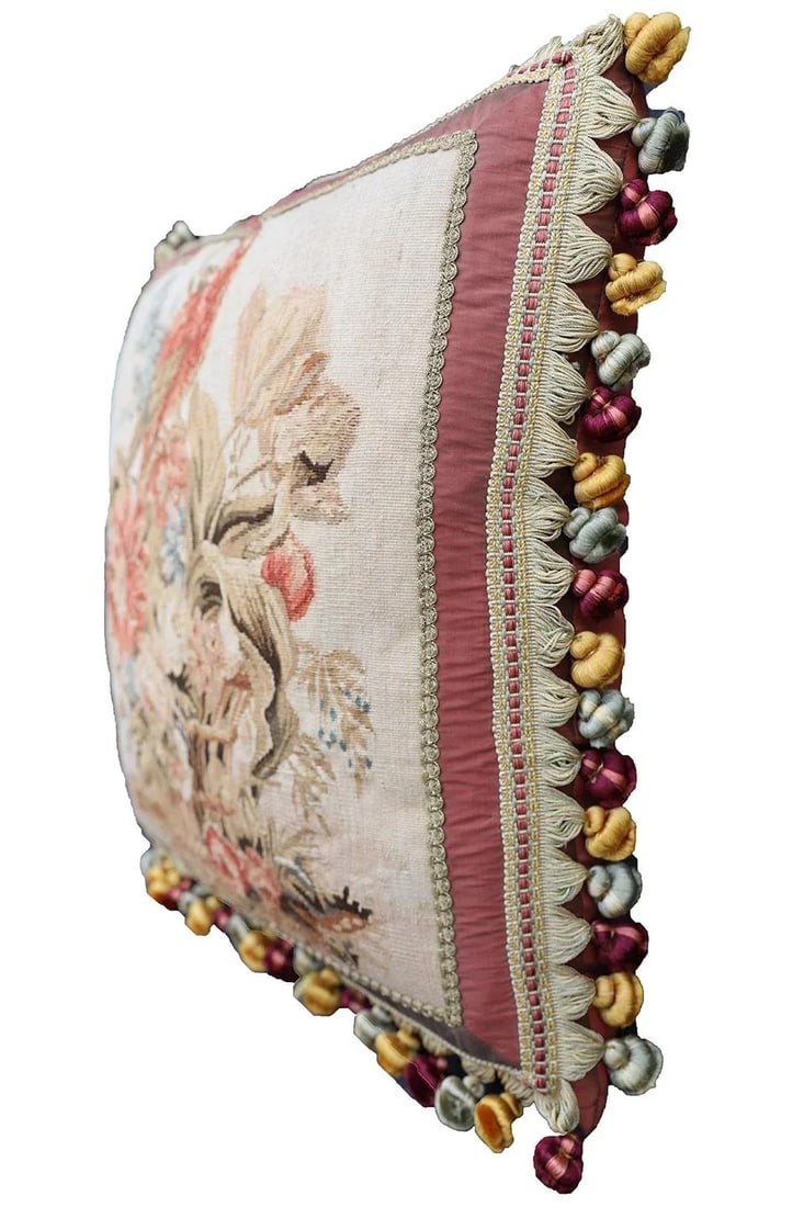 Perot Design Tapestry Wool and Silk Pillow - 2
