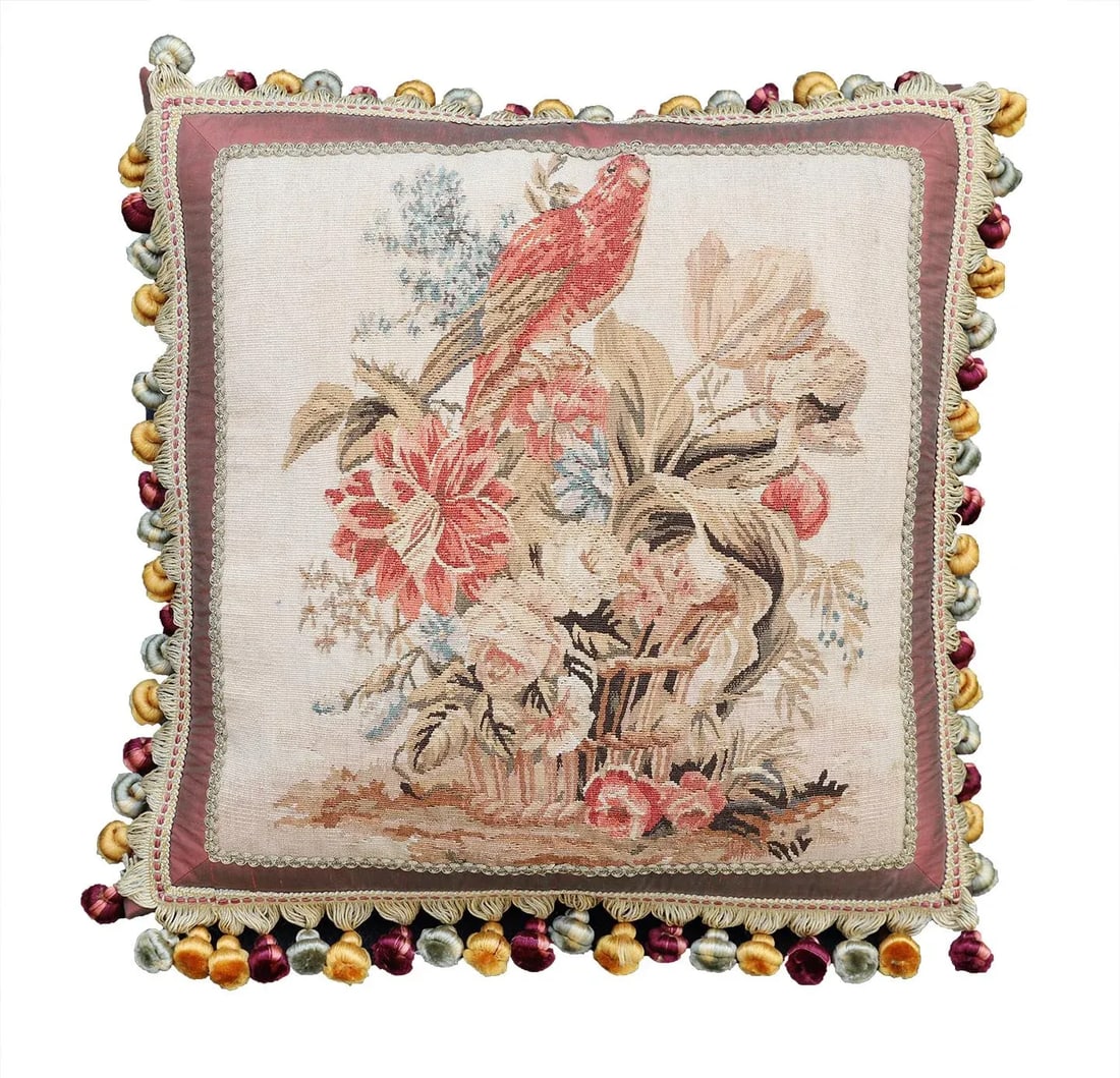 Perot Design Tapestry Wool and Silk Pillow - 9
