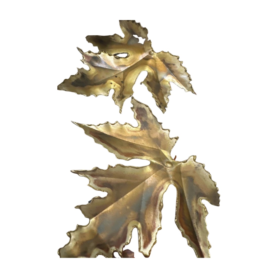 1982 Torch-Cut Metal Leaf Sculpture - 53" - Signed - 11