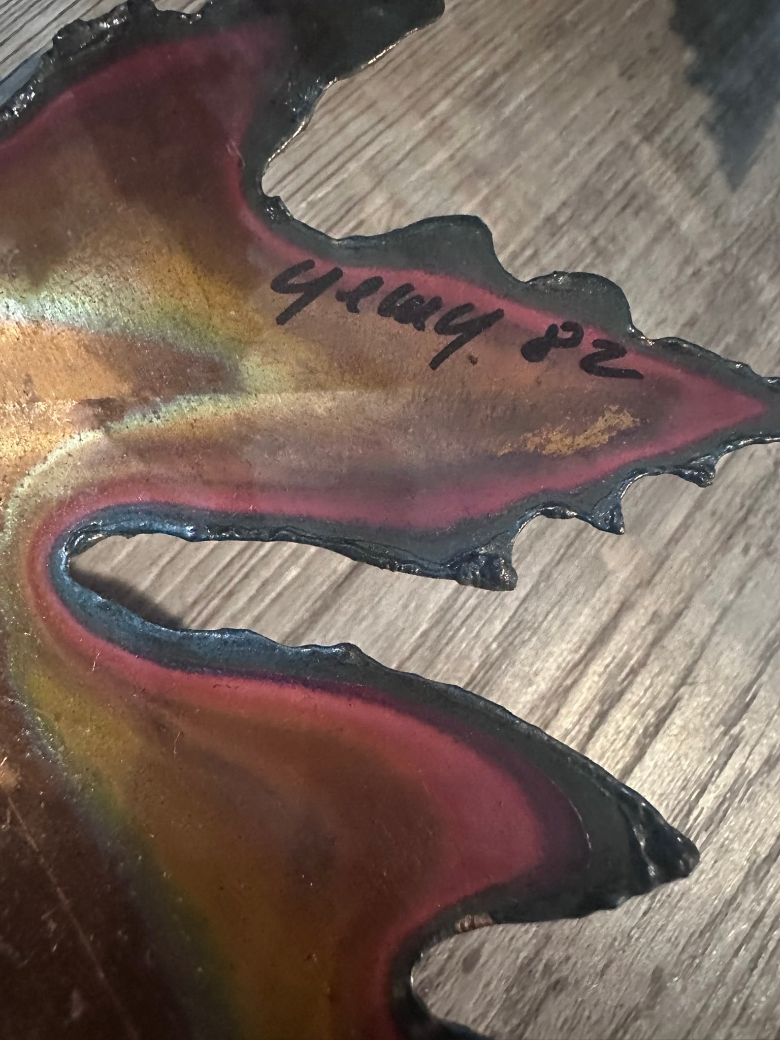 1982 Torch-Cut Metal Leaf Sculpture - 53" - Signed - 12