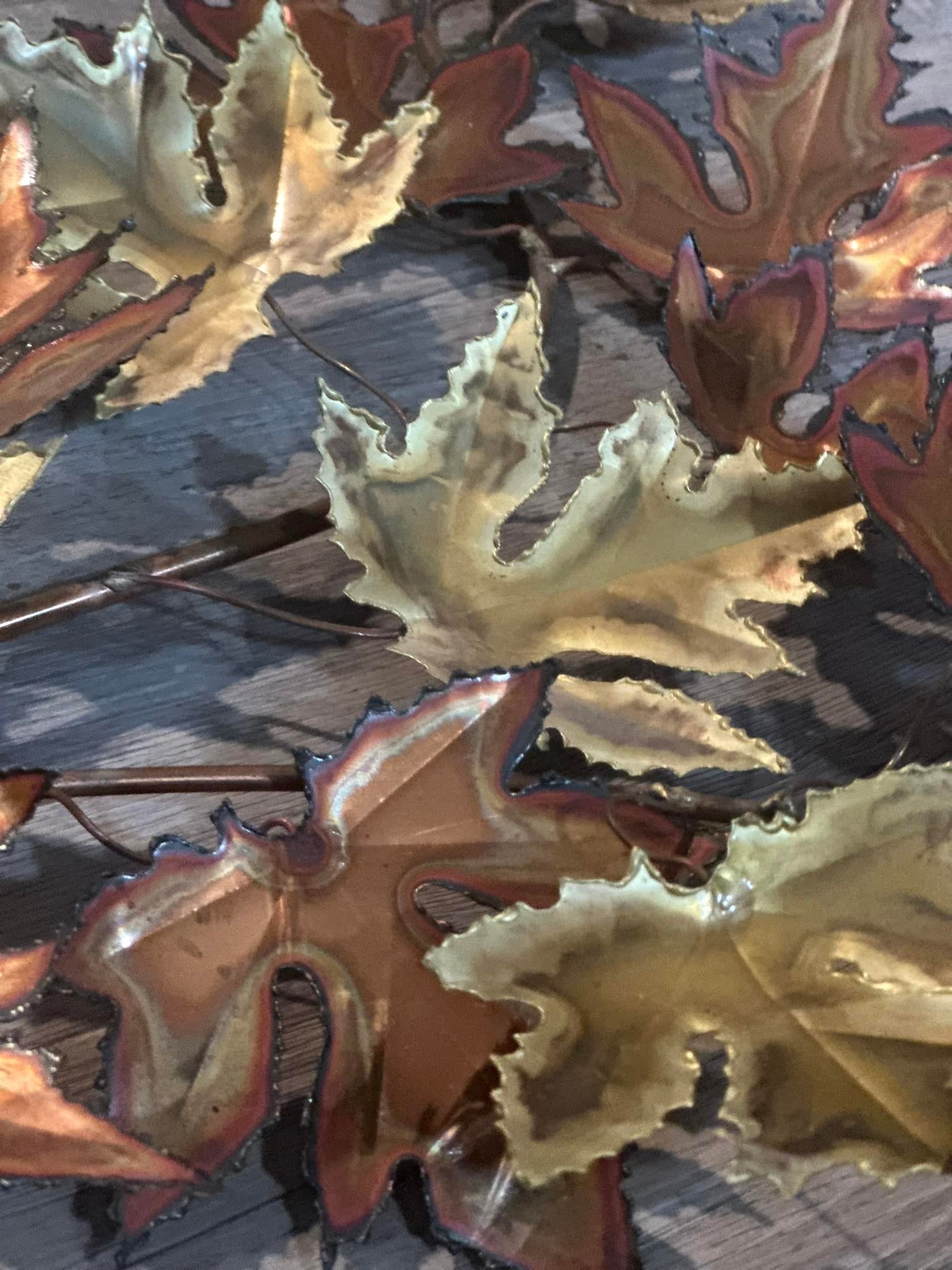 1982 Torch-Cut Metal Leaf Sculpture - 53" - Signed - 17