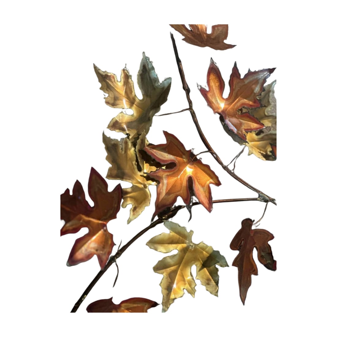 1982 Torch-Cut Metal Leaf Sculpture - 53" - Signed - 3