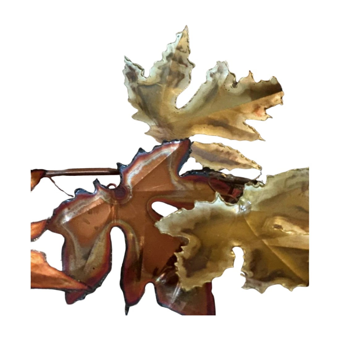 1982 Torch-Cut Metal Leaf Sculpture - 53" - Signed - 7
