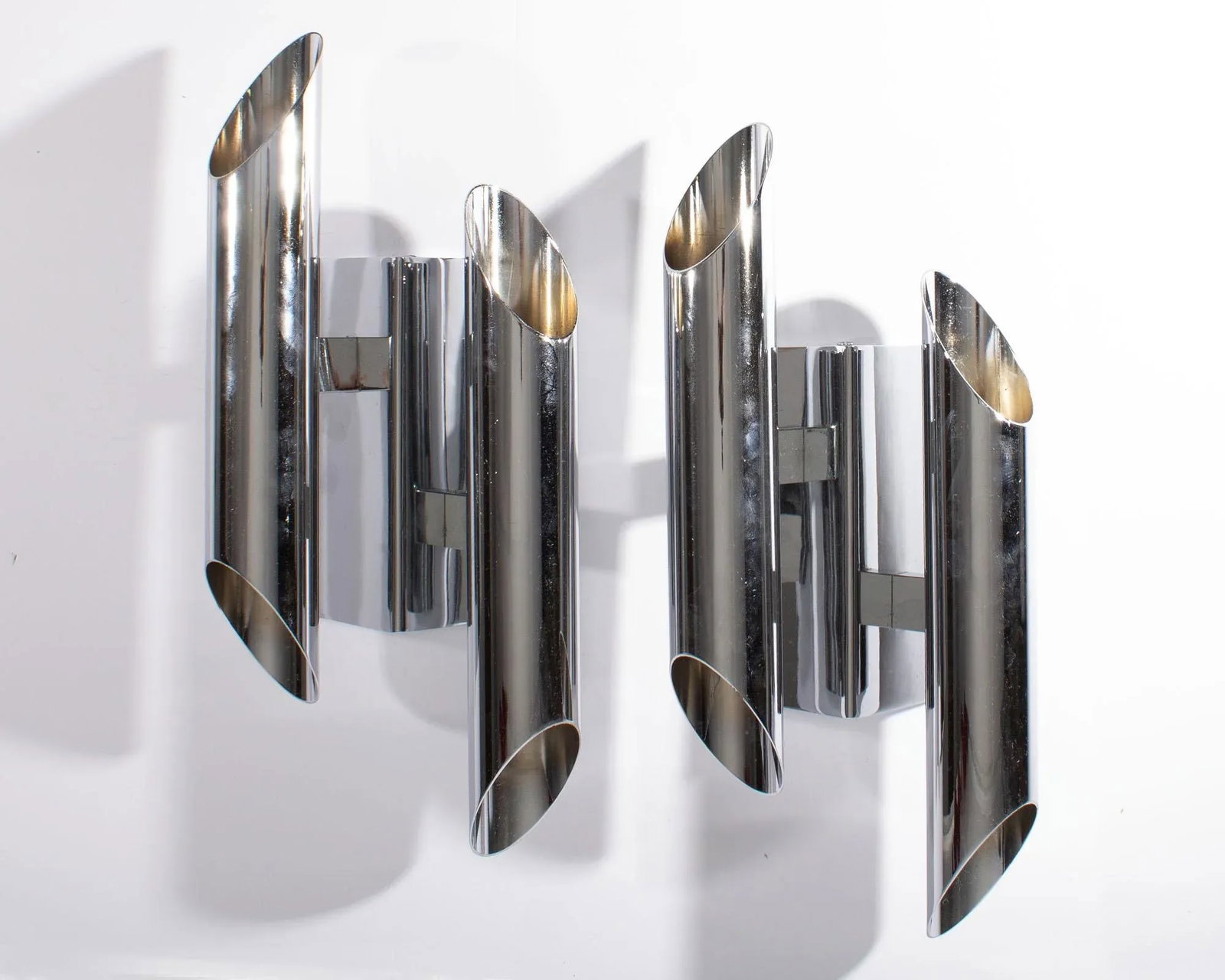 Gianni Celada Fontana Arte Chrome Sconces - 4