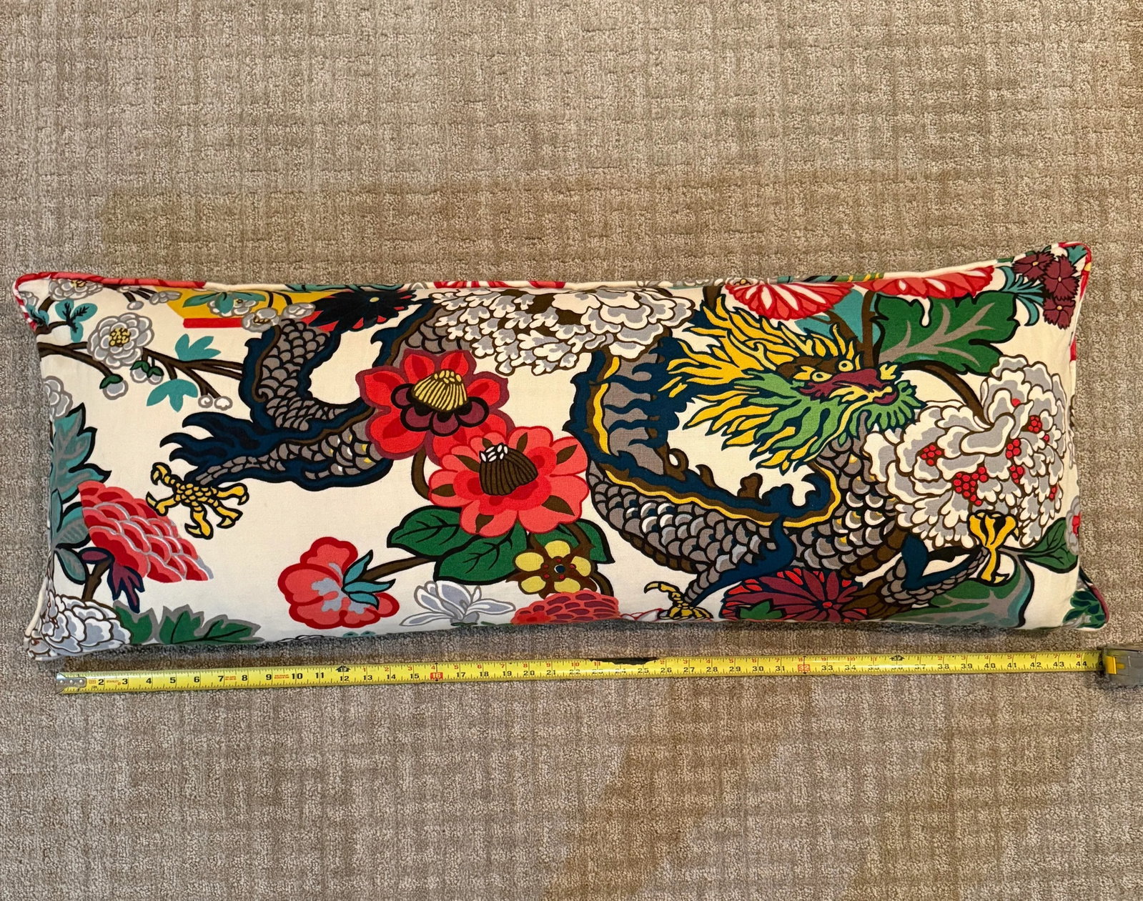 Schumacher Chiang Mai Dragon Oversized Lumbar Pillow - 3