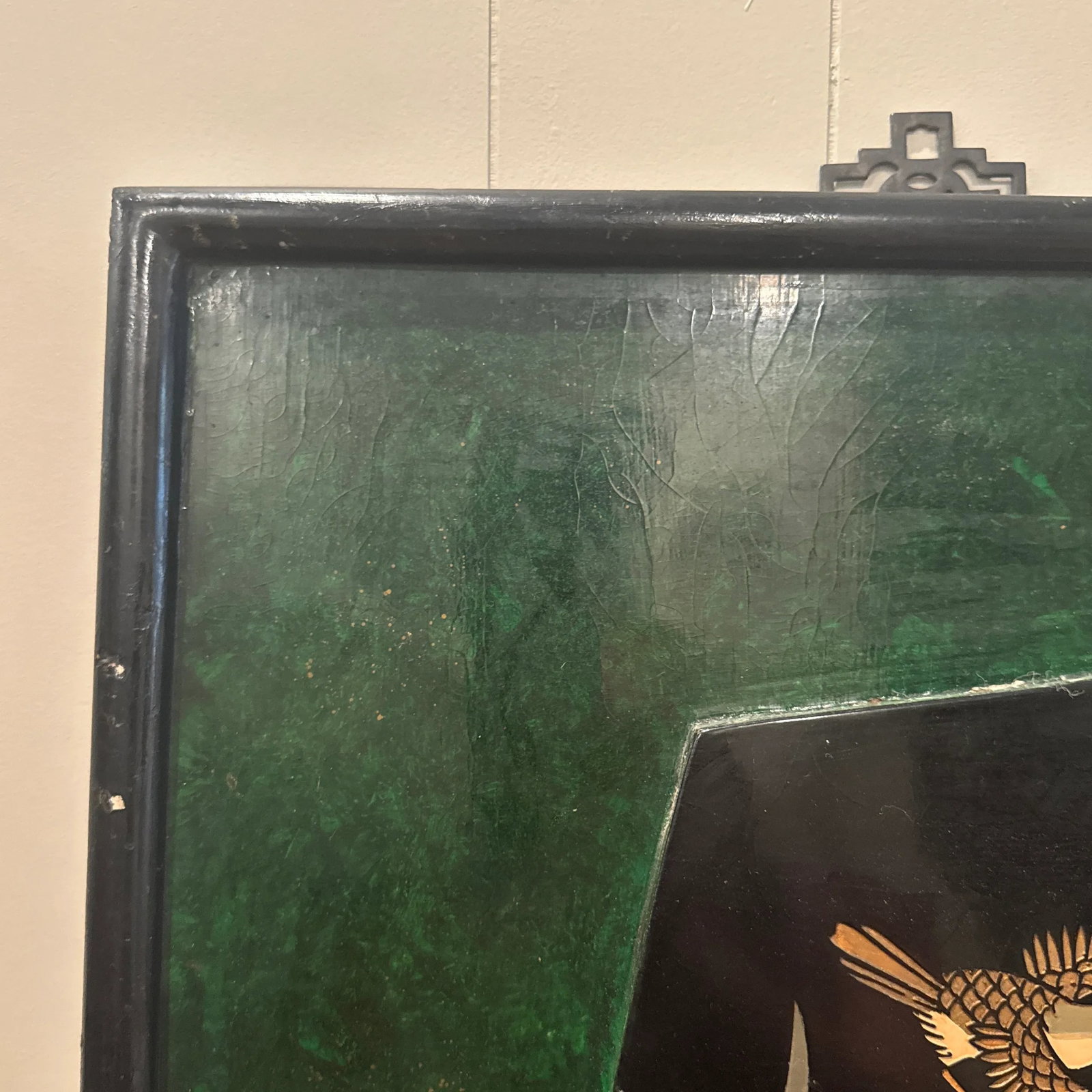 1970s Lacquered Relief of Birds at a Pond - 6