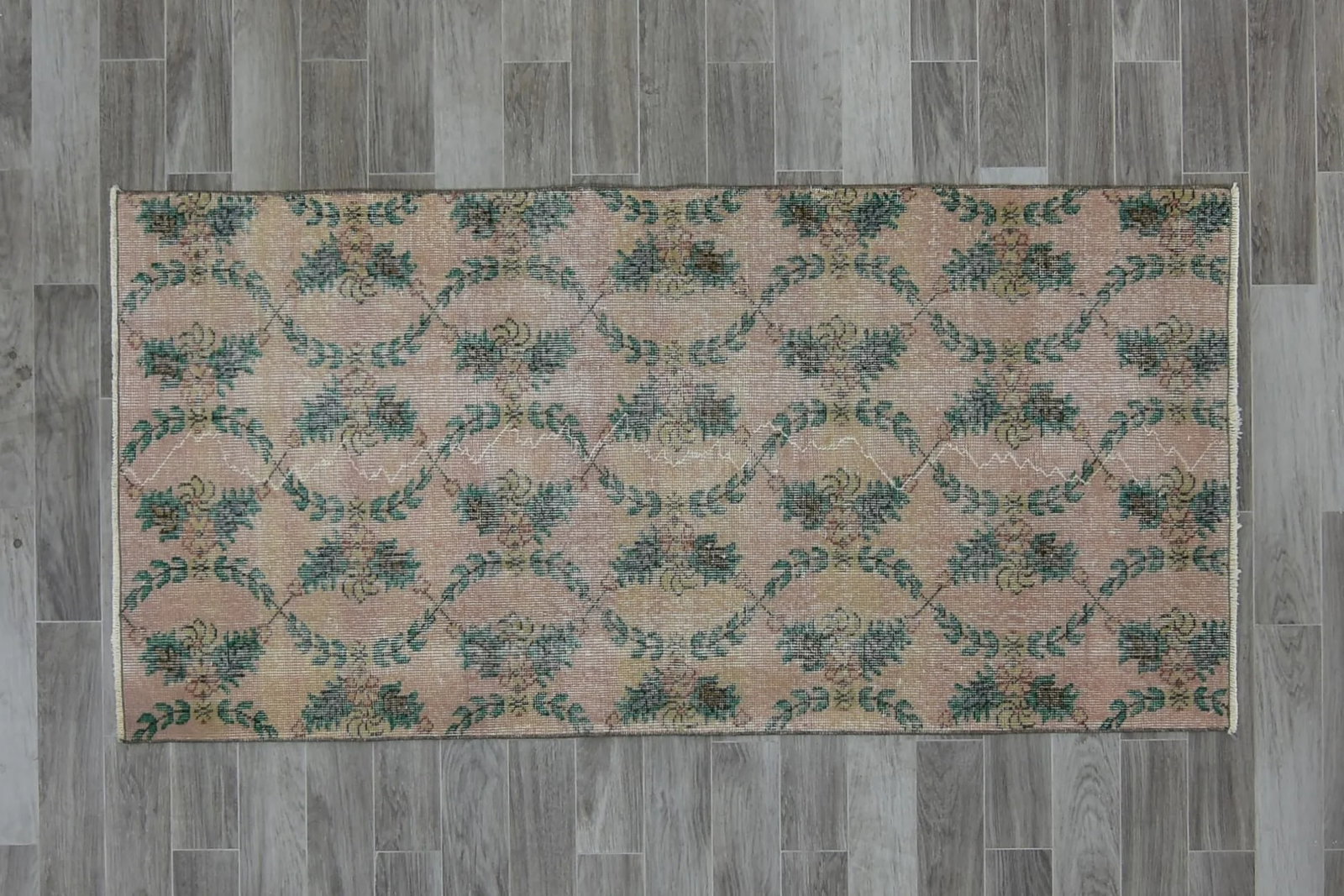 1970s Turkish Anatolian Handmade Floral Desing Runner Rug - 2