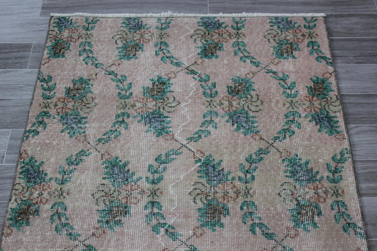 1970s Turkish Anatolian Handmade Floral Desing Runner Rug - 6