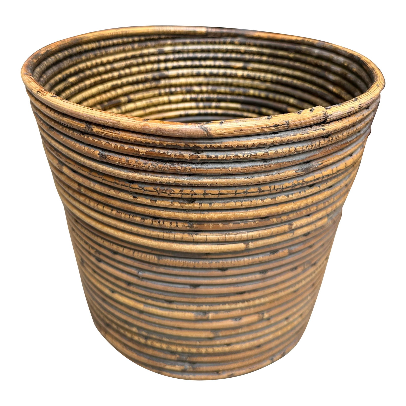 Mid Century Italian 1970s Vintage Gabriella Crespi Style Pencil Reed Planter (1 of 6)