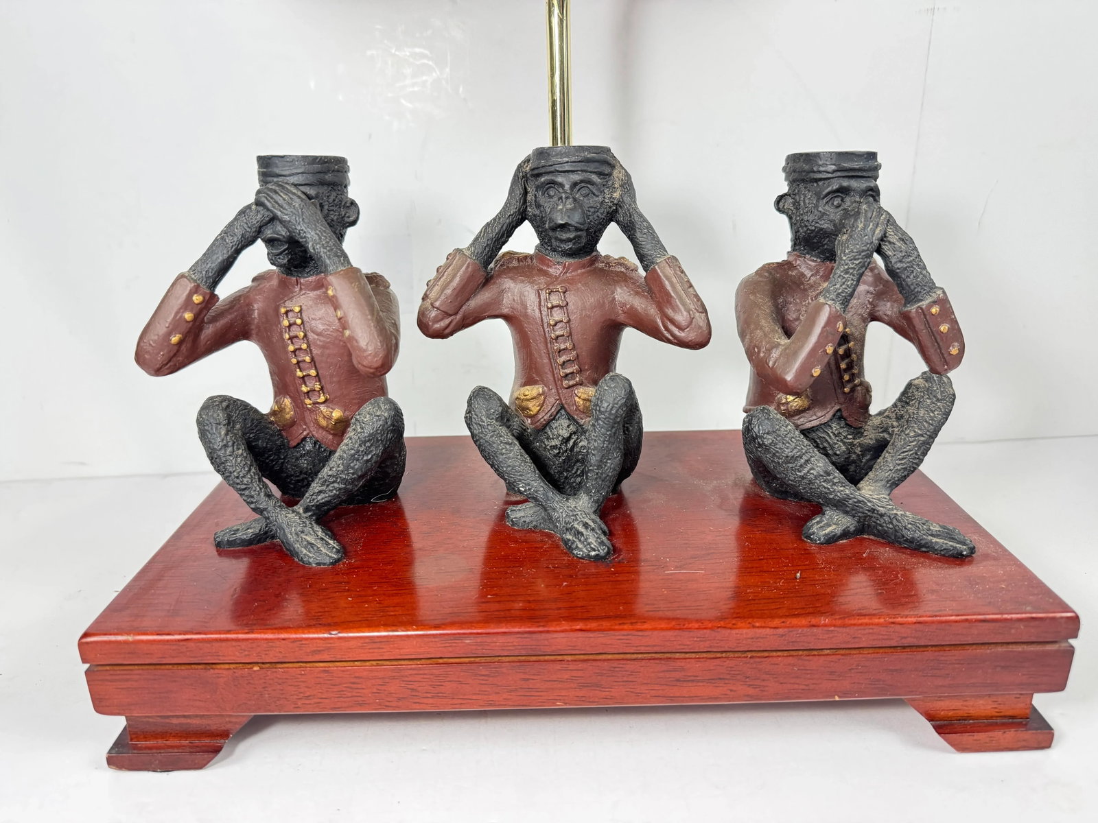 Vintage Wise Monkeys Table Lamp. See, Hear, Speak No Evil. - 10